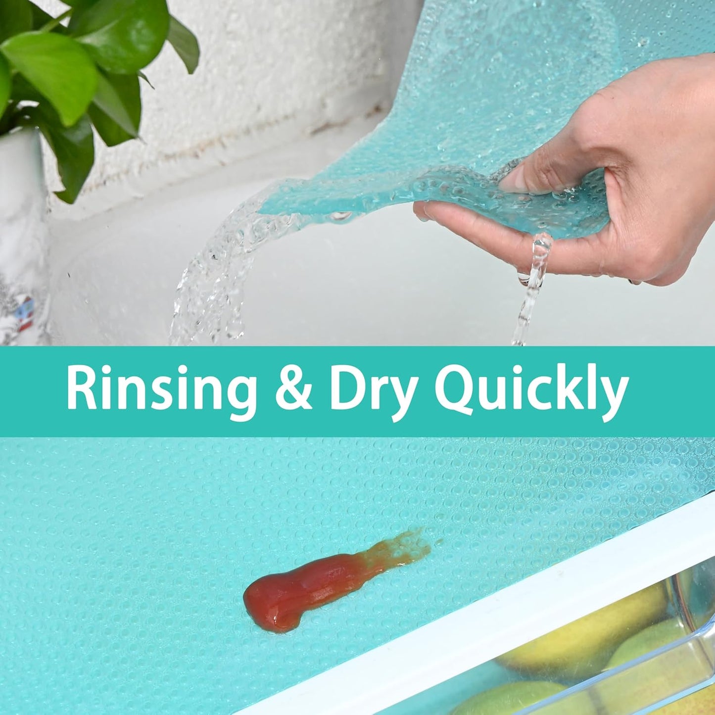 BOPART 12Pcs Refrigerator Liners Washable Fridge Shelf Liners Mats for Freezer Glass Shelves Kitchen Cabinets Cupboards Drawers (17.7" x 11.4")