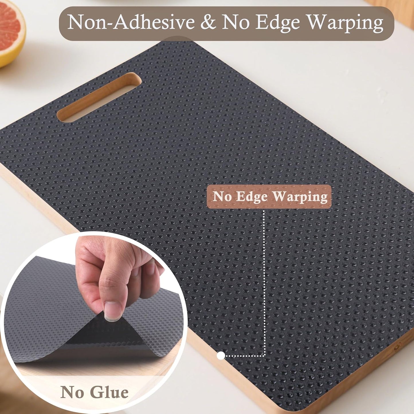 Cabinet Shelf Liner 11 Inch Wide X 20 Ft Non-Slip Kitchen Drawer Liners Waterproof & Oil-Proof Drawer Liners for Cupboard Pantry Non Adhesive Refrigerator Shelf Liner Strong Grip Cabinet Mat (Black)