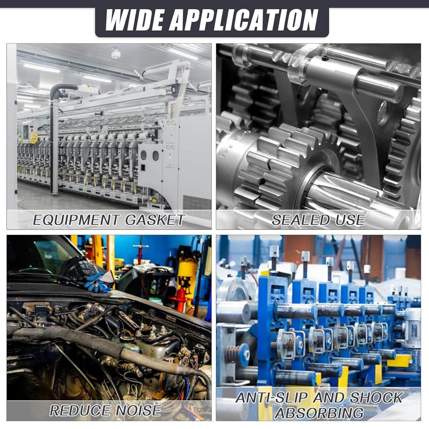 Adhesive Rubber Strips Neoprene Rubber Sheets, Rolls & Strips with Adhesive Backing Rubber Pads Self Stick Seal Rubber Gasket Adhesive Back for Matting Padding - 2" Wide x 1/5" Thick x 10' Long