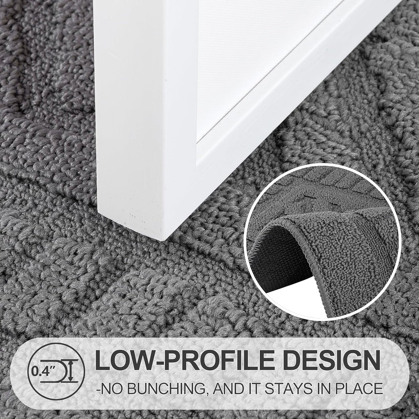 FONEYI Indoor Doormat, Front Back Door Mat Rubber Backing Non Slip Door Mats, 32"x40" Low-Profile Absorbent Resist Dirt Entryway Doormat Inside Floor Mats Entrance Washable, Entry Doormats, Grey