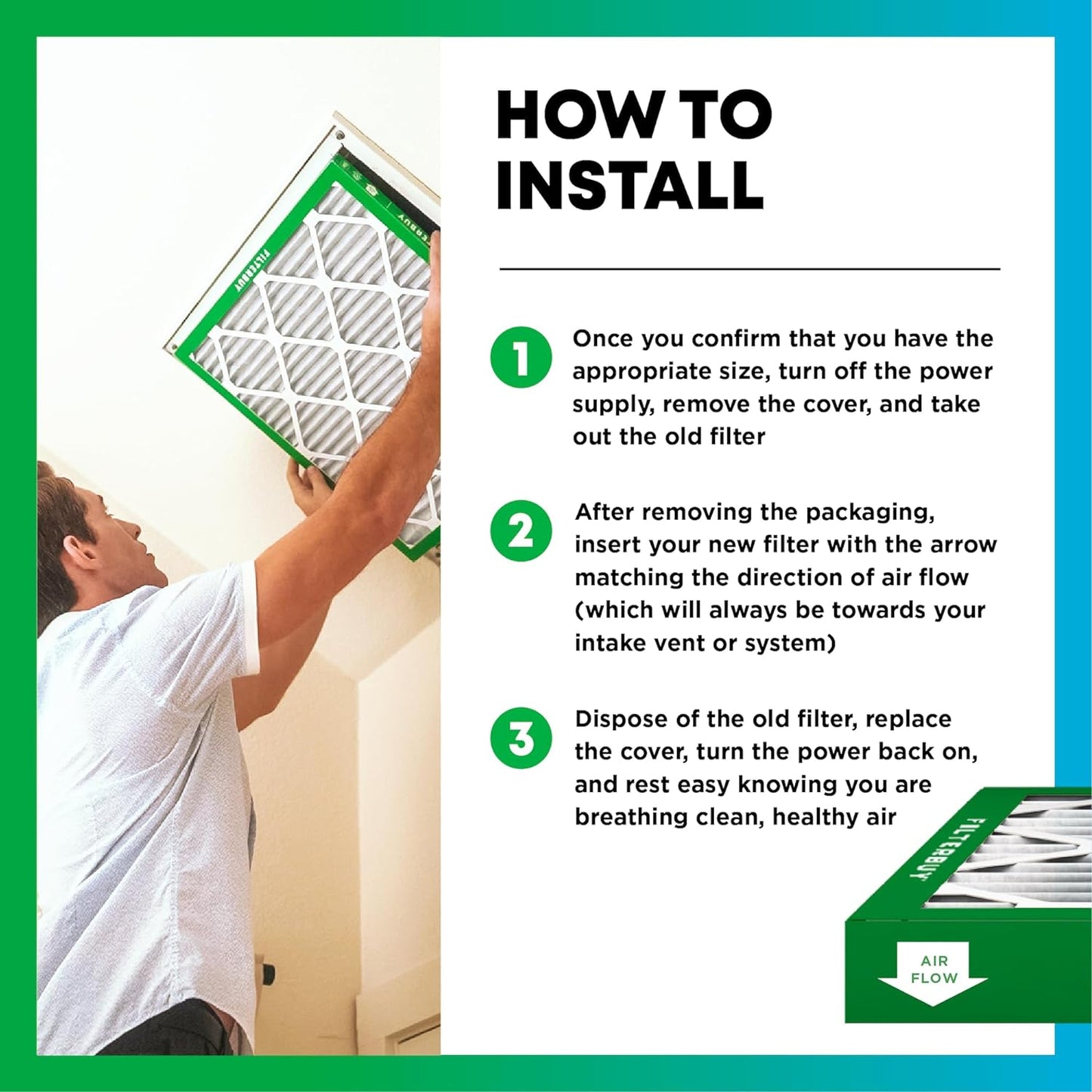 Filterbuy 18x36x1 Air Filter MERV 8 (MPR 700) Dust Defense Replacement (6-Pack), Electrostatic Pleated HVAC AC Furnace Filters, Made in USA (Actual Size: 17.50 x 35.50 x 0.75)