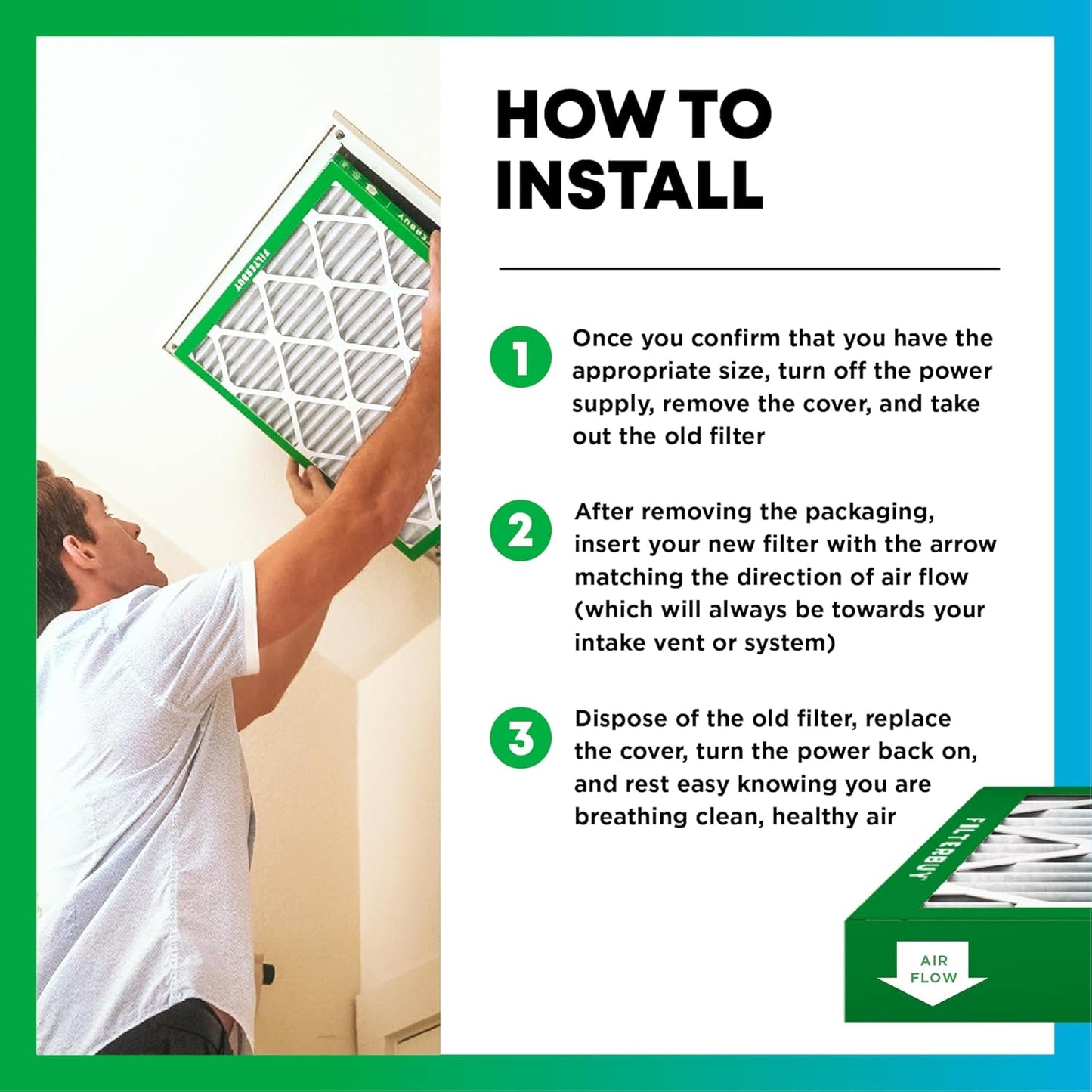 Filterbuy 16x18x1 Air Filter MERV 8 (MPR 700) Dust Defense Replacement (6-Pack), Electrostatic Pleated HVAC AC Furnace Filters, Made in USA (Actual Size: 15.50 x 17.50 x 0.75)