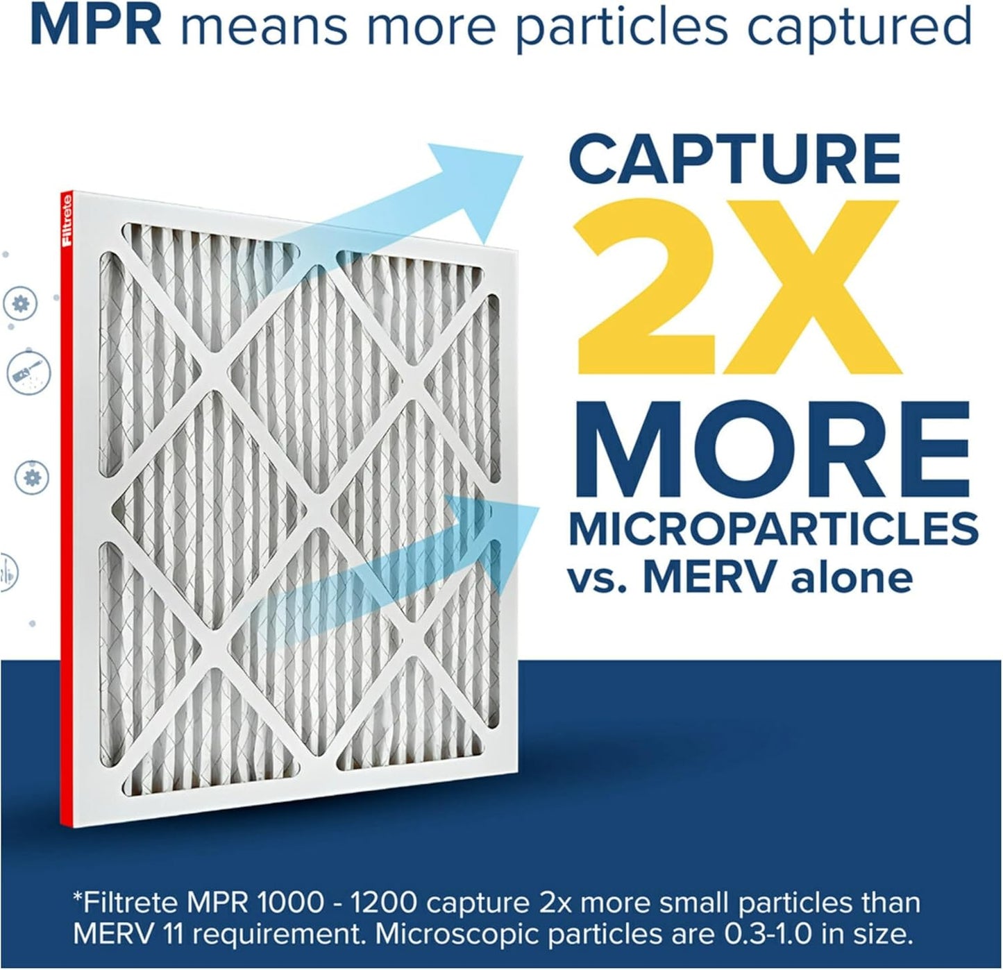 Filtrete 17.5x29.5x1 AC Furnace Air Filter, MERV 11, MPR 1000, Micro Allergen Defense, 3-Month Pleated 1-Inch Electrostatic Air Cleaning Filter, 6 Pack (Actual Size 17.19x29.19x0.81 in)