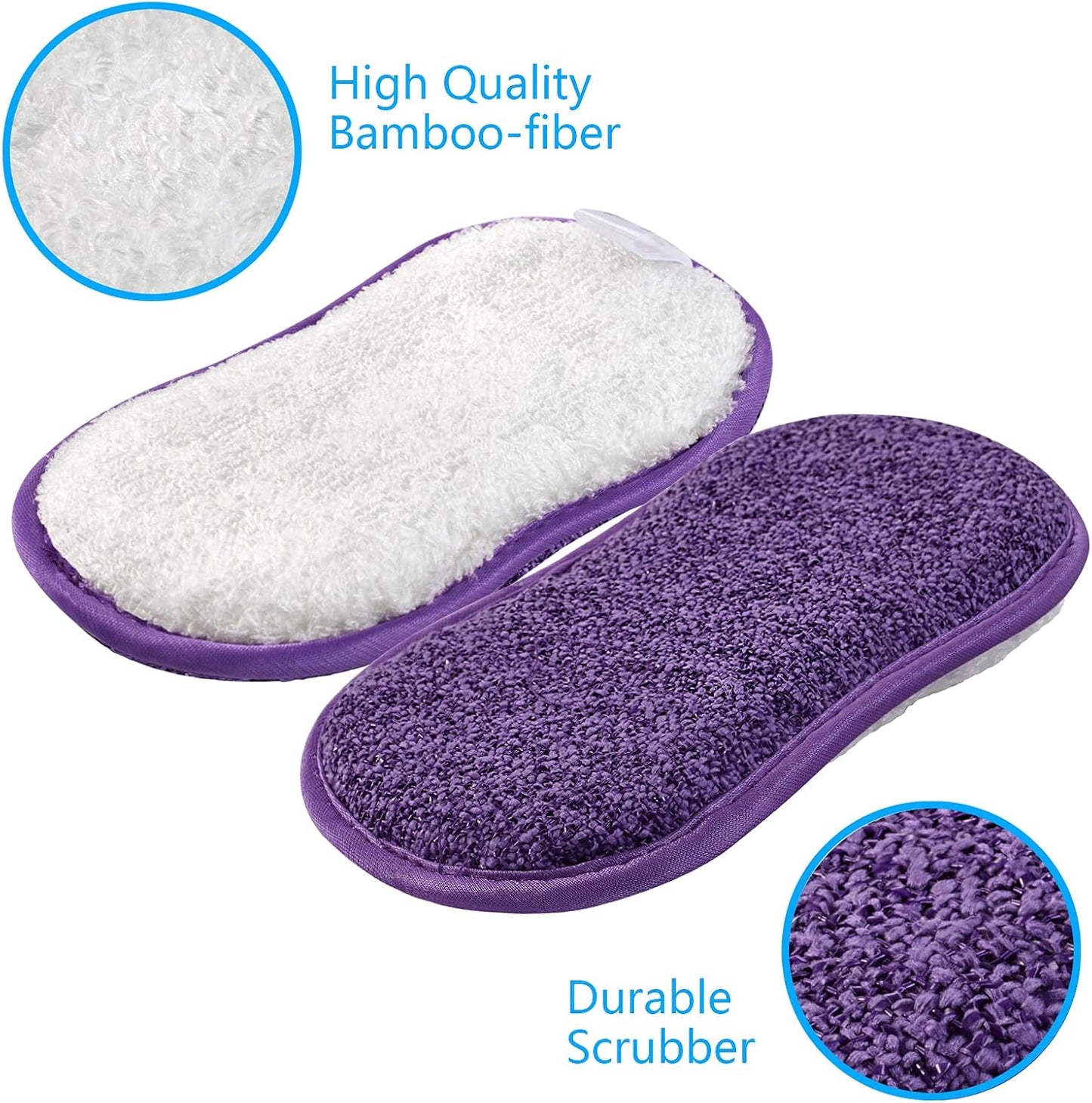 Kitchen Dish Sponge Scrubber Non Scratch, Dishcloth No Odor Reusable Washable Multipurpose Scrub Pads Sponges Heavy Duty for Dawn Dish Soap Cleaning of Sink Pans