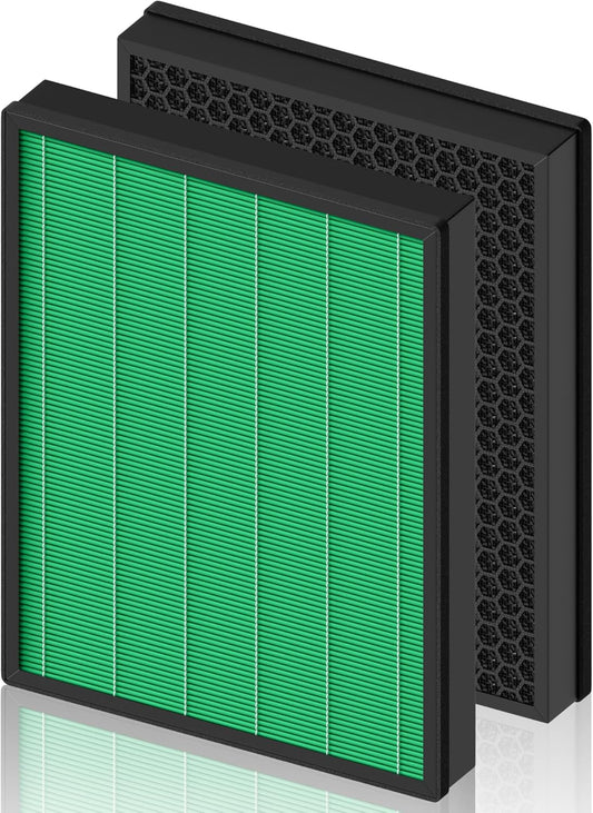 400/400S Replacement Filter for Coway AIRMEGA Max2 400 400S 400(G) 400S(G) Air Purifier, Max2 Green True HEPA and Active Carbon Filter Set, AP-2015-FP, 2 Pack
