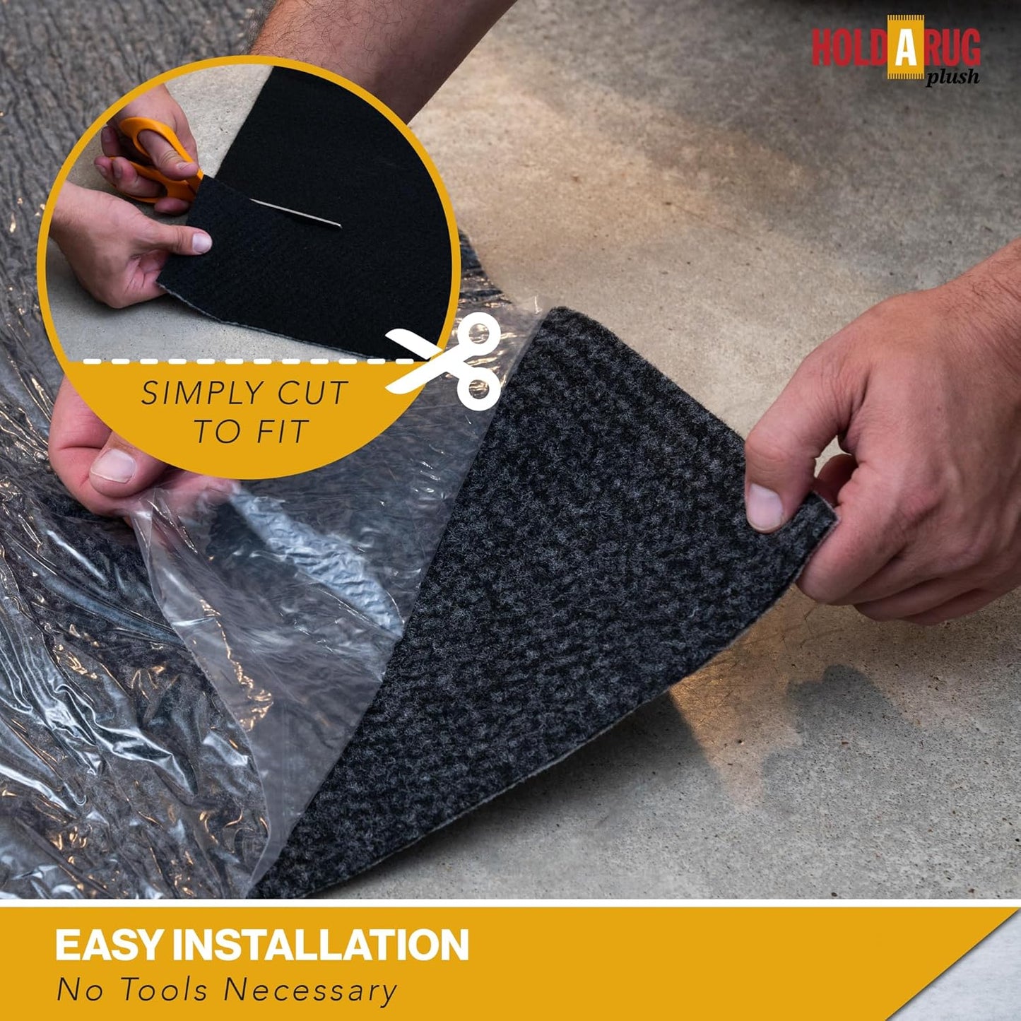 Hold-a-Rug Plush 4' x 6' Nonskid, Nonslip Rug Pad, Reversible Gripper, ¼ Thick, Safe for All Floors and Carpet, Keep Area Rugs Secure