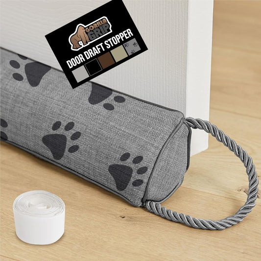 GORILLA GRIP Door Draft Stopper for Bottom of Doors, Weather Stripping Seal Blocks Hot Air, Noise, Bugs, Keeps Cold AC in, Sound Proofing Easy Install Gap Filler, Home Essentials, 36 Inch, Paws