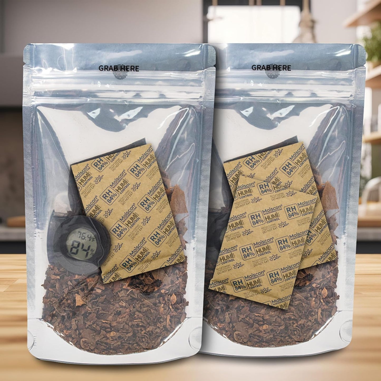 84% Two-Way Humidity Control Packs for Storing 1 lb – Size 60 – 10 Pack – Seasoning Packets Moisture Control Packets Individually Wrapped, Humidifier Packs for Season Wood Humidifier Boxes