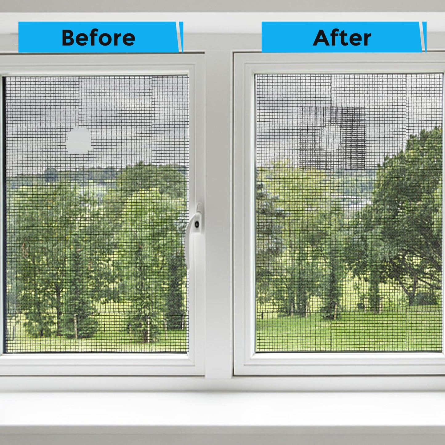 Black Window Screen Repair Tape, 2IN X 20FT Screen Repair Kit for Windows or Doors, Strong Adhesive Fiberglass Mesh Patch Tape