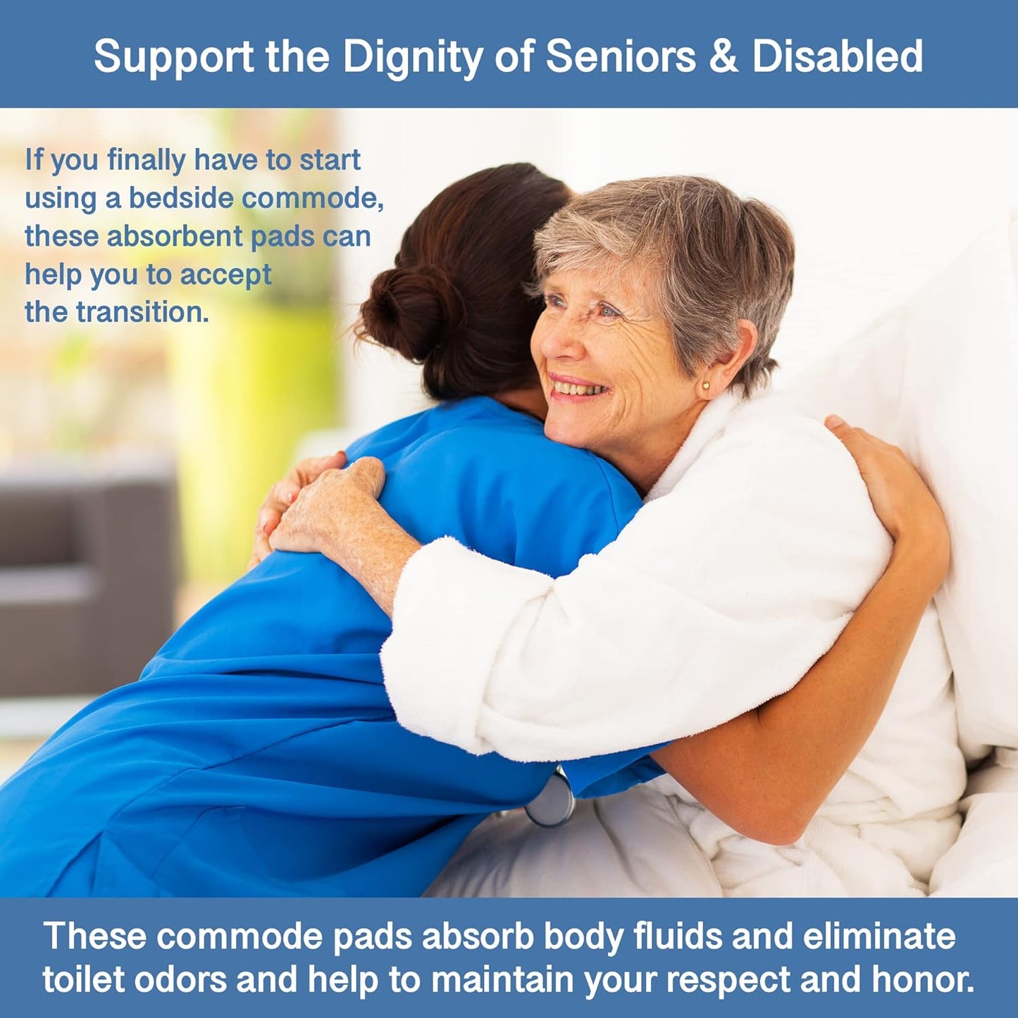 Commode Absorbent Pads for Bedside Commode Liners - 100 Vanilla Scented Pads for Portable Toilet Bags, Bedside Toilet Liners, Potty Bags for Portable Toilet, Potty Chair Liners - No More Dirty Works