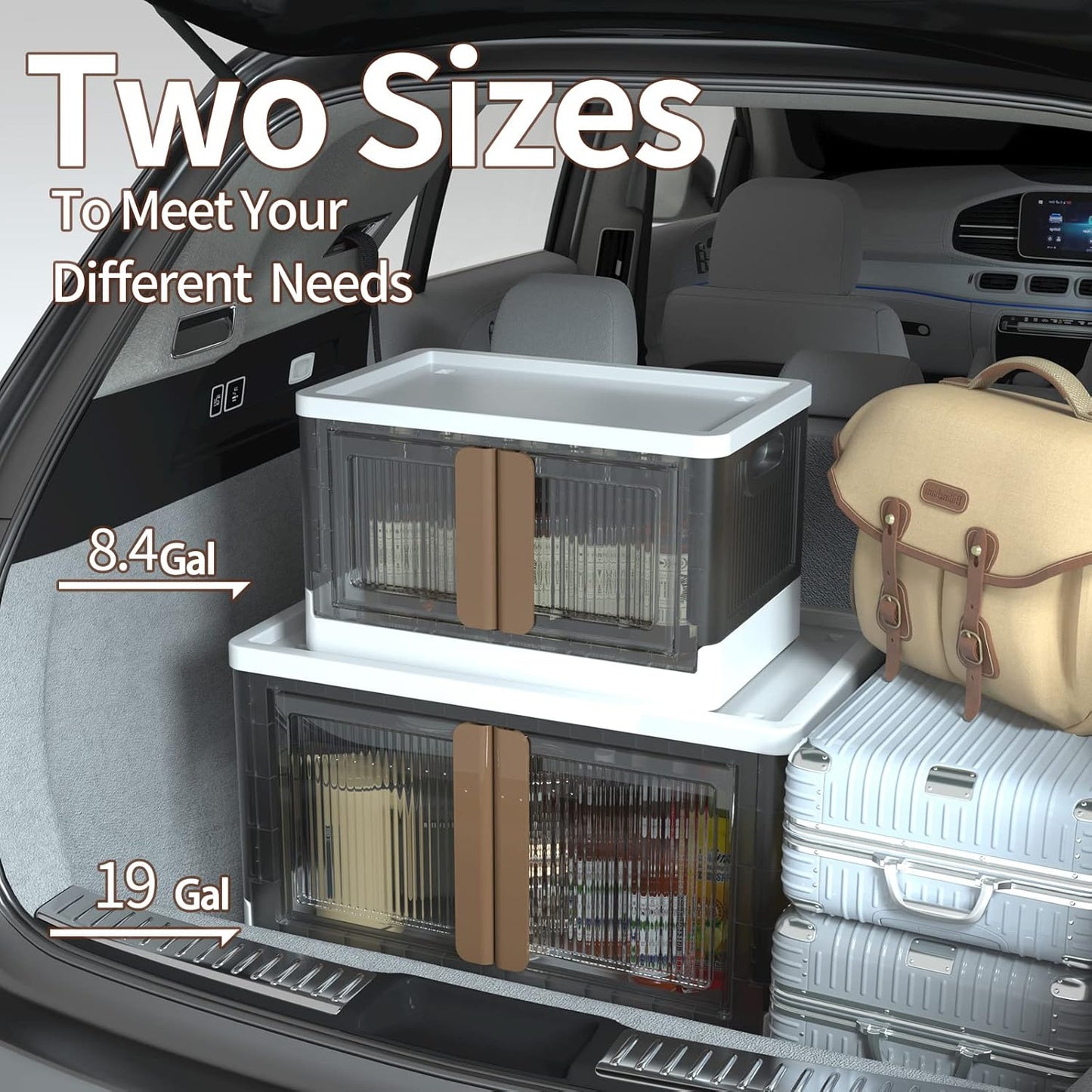 HAIXIN Plastic Storage Containers, Stackable Closet Organizers and Storage, Folding Bookshelf for Bedroom, 8.4 Gal Collapsible Laundry Organizer, 4 Pack