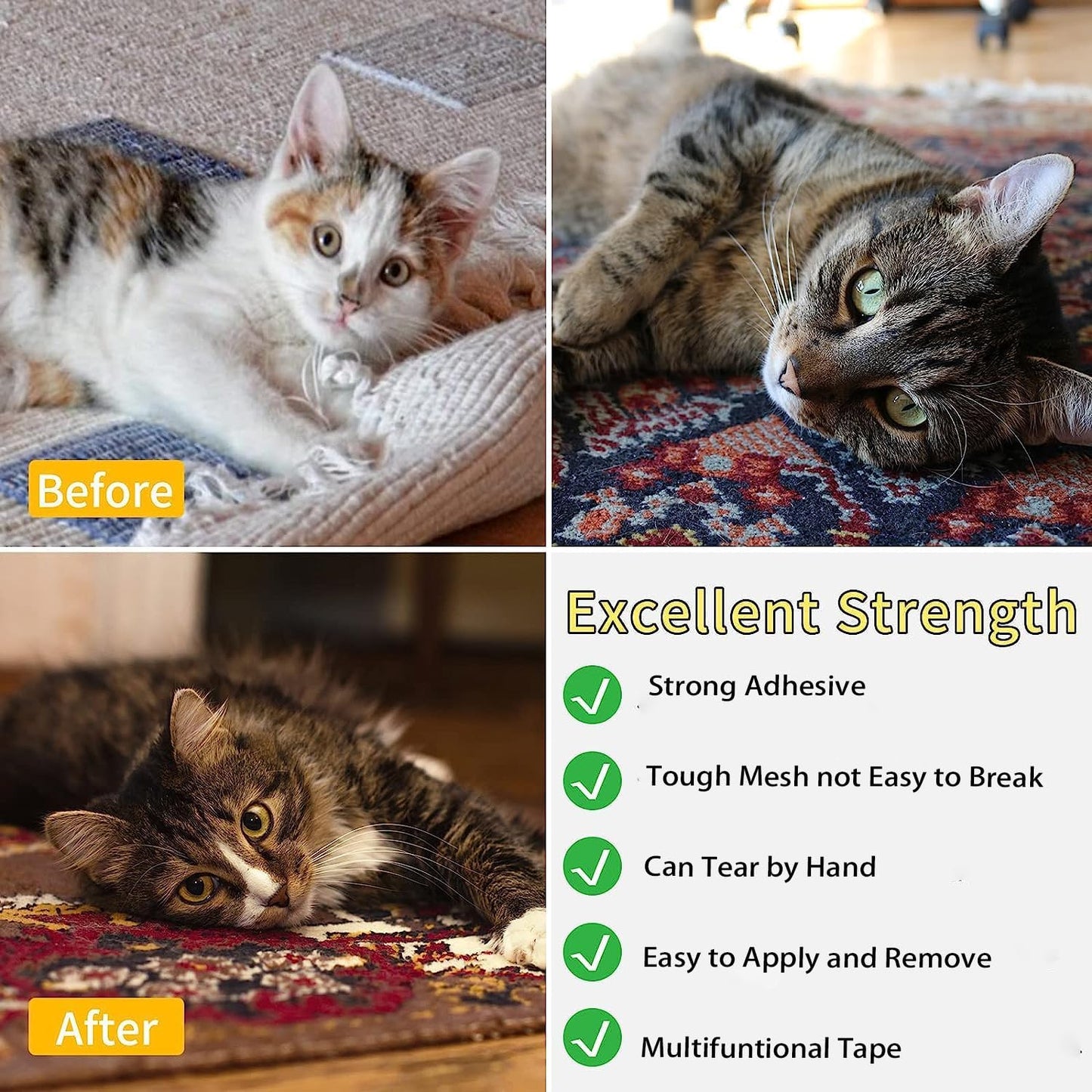 Double Sided Tape Heavy Duty, 2in x 66FT, Universal High Tack Strong Wall Adhesive with Fiberglass Mesh, Super Sticky Resistante Clear Tape, Easy Use Mounting Tape White