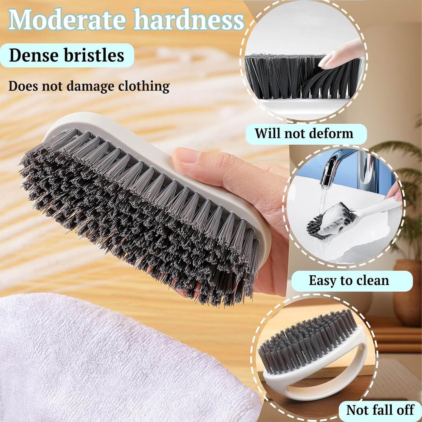 Scrub Brush for Cleaning - 3pcs Bathroom Scrubber Cleaning Brushes for Household Use Heavy Duty Small Nylon Brush,Shoe Cleaning Brush,Laundry Brush,Kitchen,Bathtub,Floor Brushes