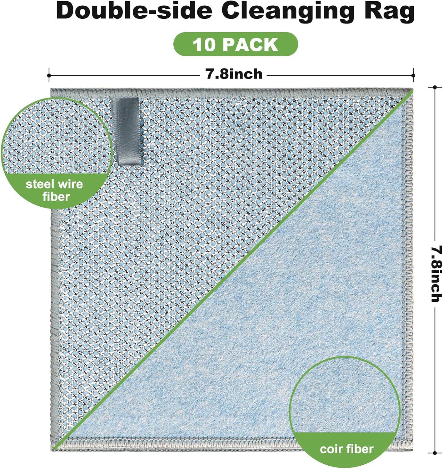 20pcs Non Scratch Wire Dishcloth Multipurpose Wire Dishwashing Rag for Wet and Dry,Metal Scrubbers for Cleaning Dishes,Dual-Sided Kitchen Cleaning Cloth with Mesh,Cleaning Tool for Pot, Blue