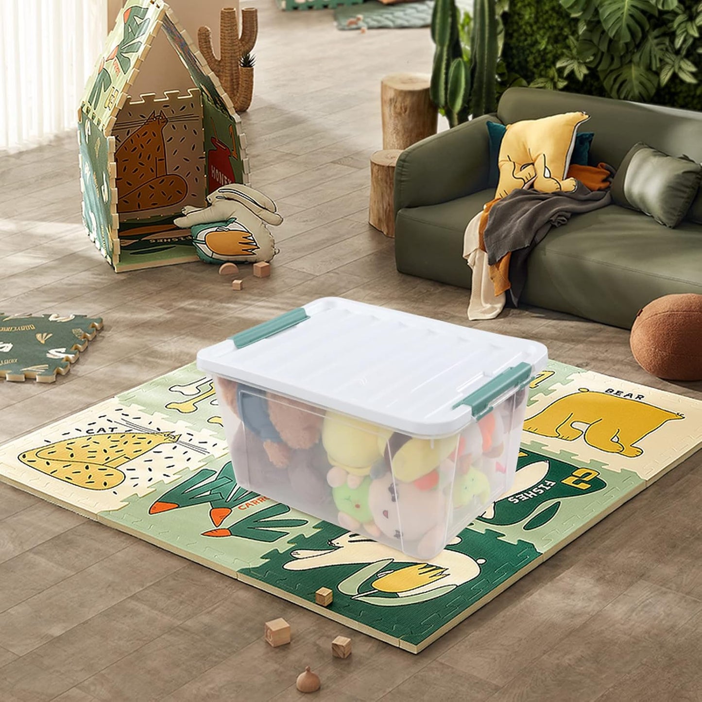 6-Pack 35 L Plastic Storage Box, Latch Storage Box with Lids