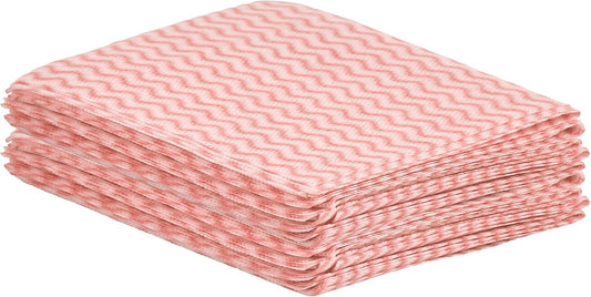 Superio Handy Wipes For Kitchen - Red Reusable Multi-Purpose Heavy-Duty Cleaning cloth for house, Bathroom, and office. Disposable Dish Towel (10)