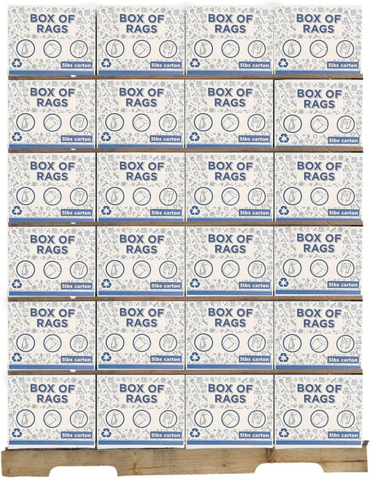 Premium White T-Shirt Cleaning Rags (600 lbs. Pallet 120x5 lbs. Box of Rags) – White Cotton Rag for Cleaning, Staining, Painting, Oil, Grease & Dust Removal – Shop Rags Bulk