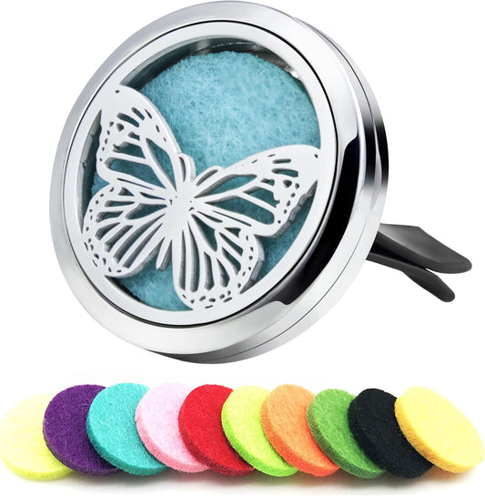 Car Diffuser Vent Clip 30mm Aromatherapy Essential Oil Automotive Diffuser Air Fresheners Vent Clips Car Accessories for Women Birthday Gifts (Butterfly)