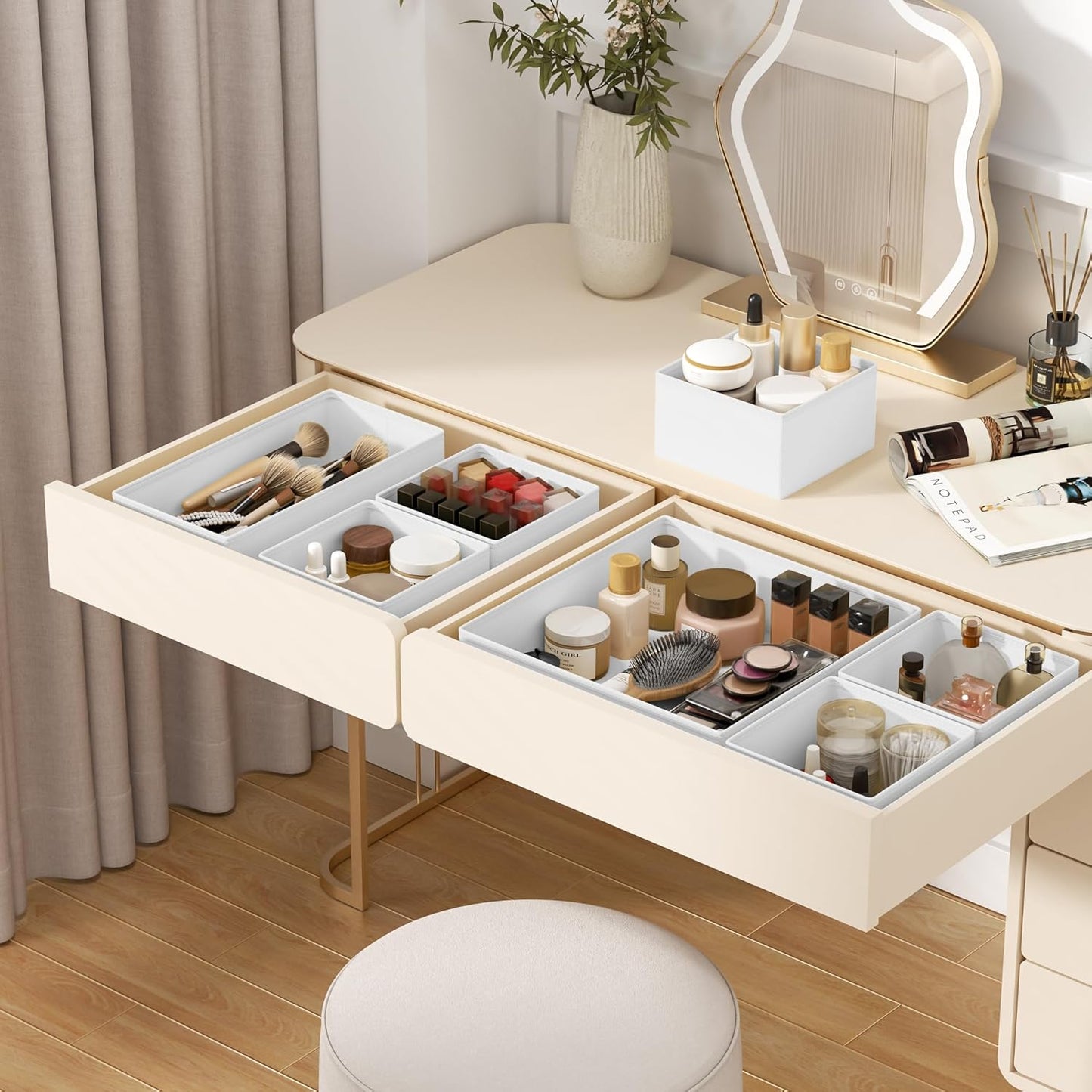 DIMJ Drawer Organizer Clothes - 16 Pack Baby Dresser Organizer for Nursery, Foldable Drawer Organizer Bins for Closet Bedroom Organization, Fabric Clothes Storage Dividers for Underwears, Socks, Bras