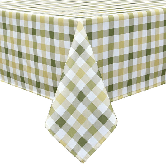 Waterproof Checkered Tablecloth Fabric - Rectangle 58x84 Inch Classic Gingham Buffalo Plaid Table Cloth for Indoor/Outdoor Use - Washable Table Cover for Kitchen, BBQs, and Parties