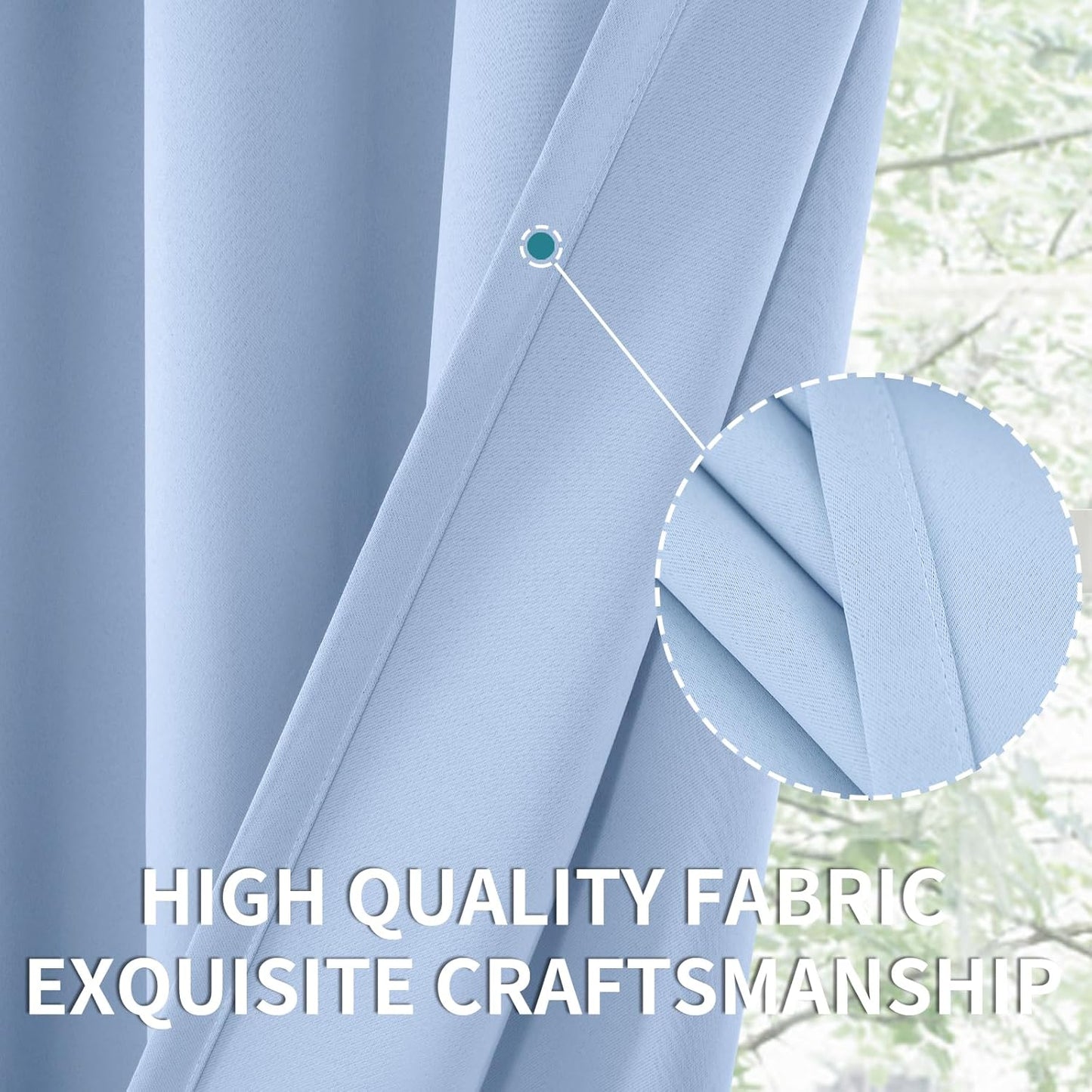 BGment Baby Blue Room Darkening Curtains 84 Inch Length for Bedroom - Rod Pocket Thermal Insulated Drapes for Living Room Boy Privacy Shading, 52 x 84 Inch, 2 Panels