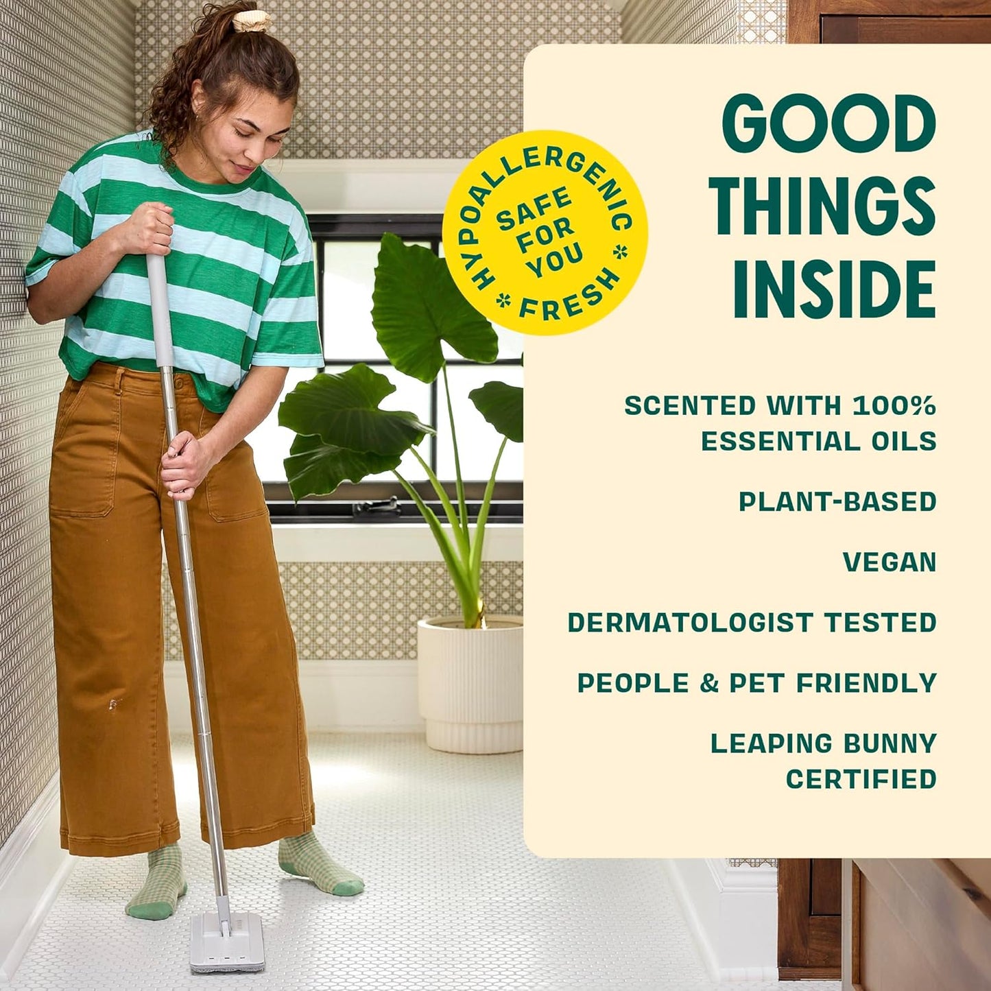 Aunt Fannie's Ultra Concentrated Floor Cleaner Vinegar Wash, Multi-Surface Solution For Mopping, Value Size, Bright Lemon Scent, 64 oz