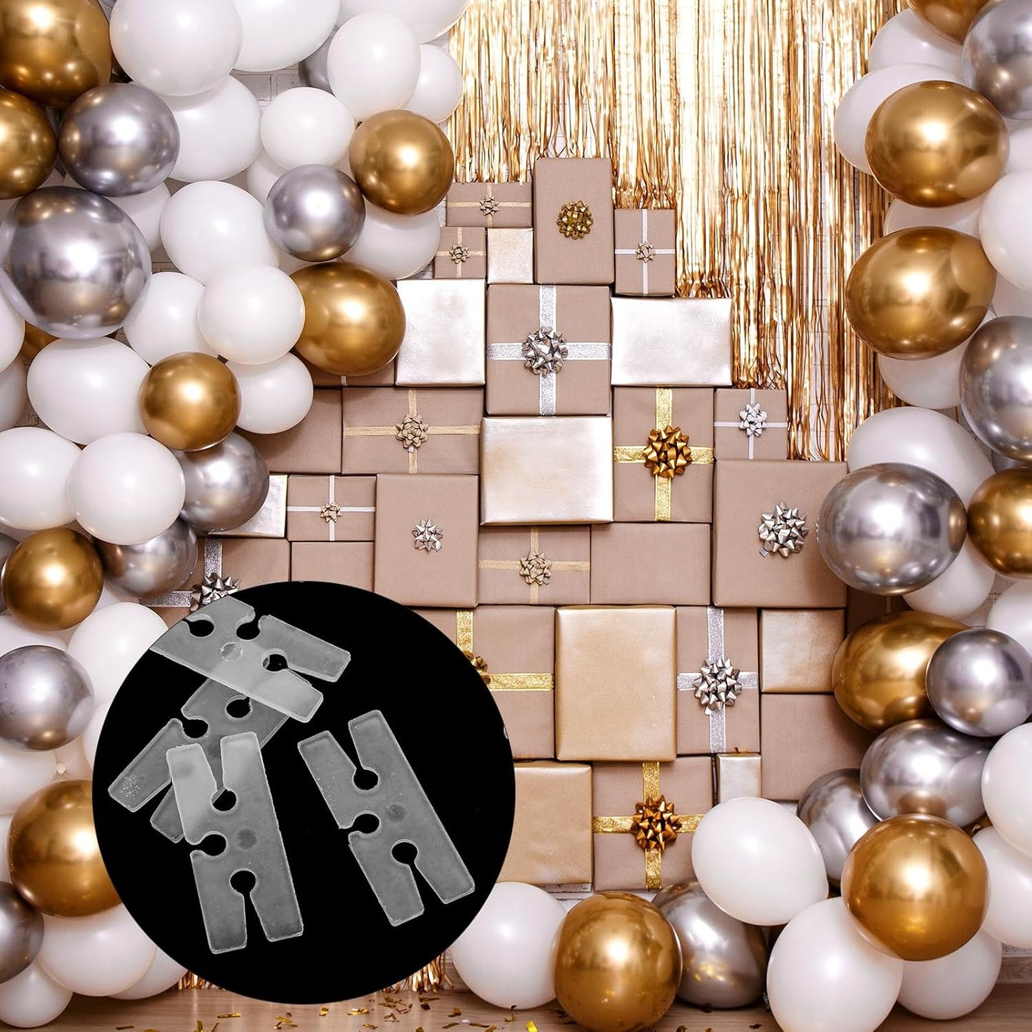 300 Pcs Balloon Ties Plastic Balloon Clips for Sealing, H Shape Bulk Balloons Tying Tool for Wedding Party Christmas Birthday Decoration, Fast Knot and Seal Balloons