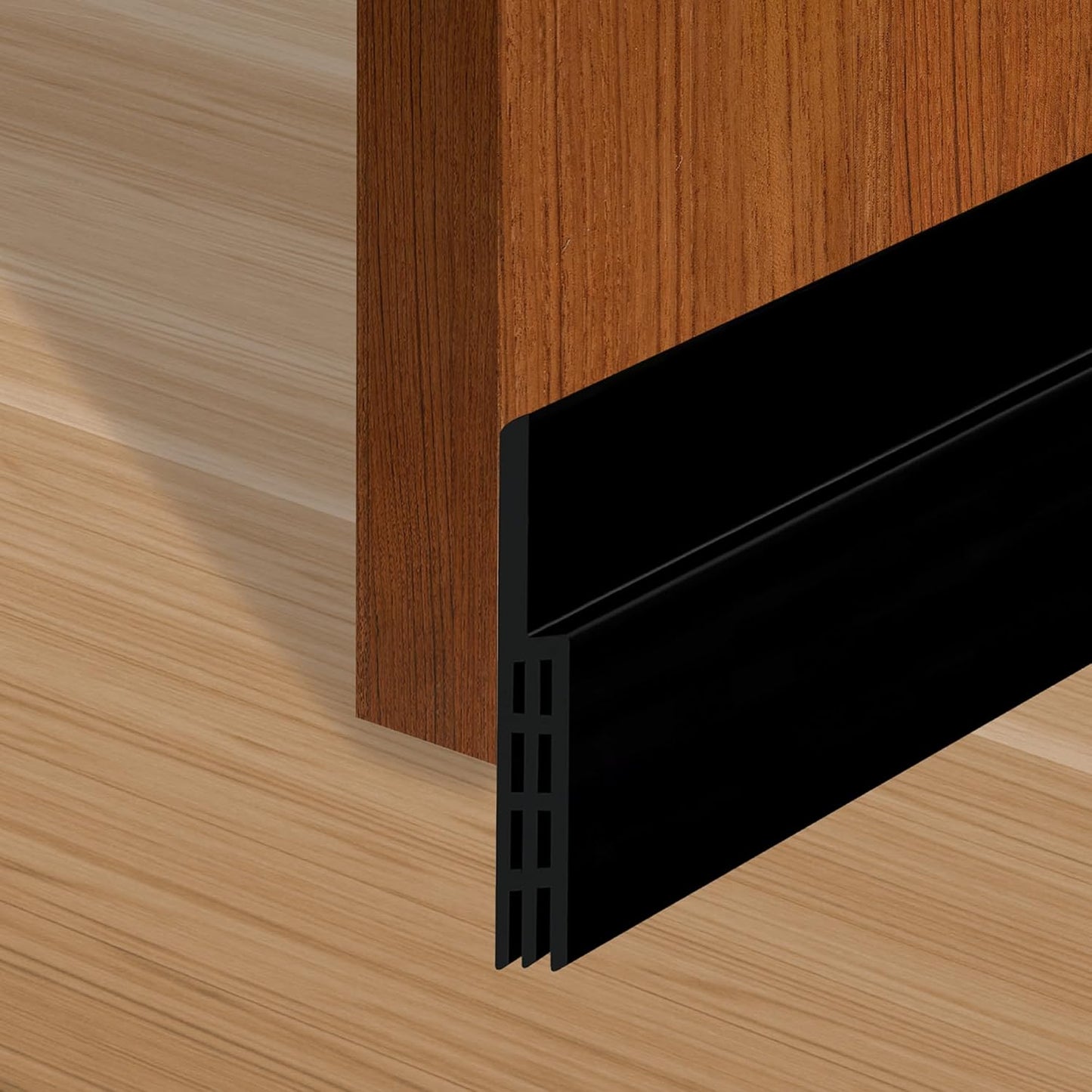 Adhesive Backed Door Draft Stopper – Silicone Under Door Sweep for Interior & Exterior Doors, Noise & Air Insulation, Self Stick Weather Stripping Door Seal, 2" W x 39" L (Black) by Randall Mfg