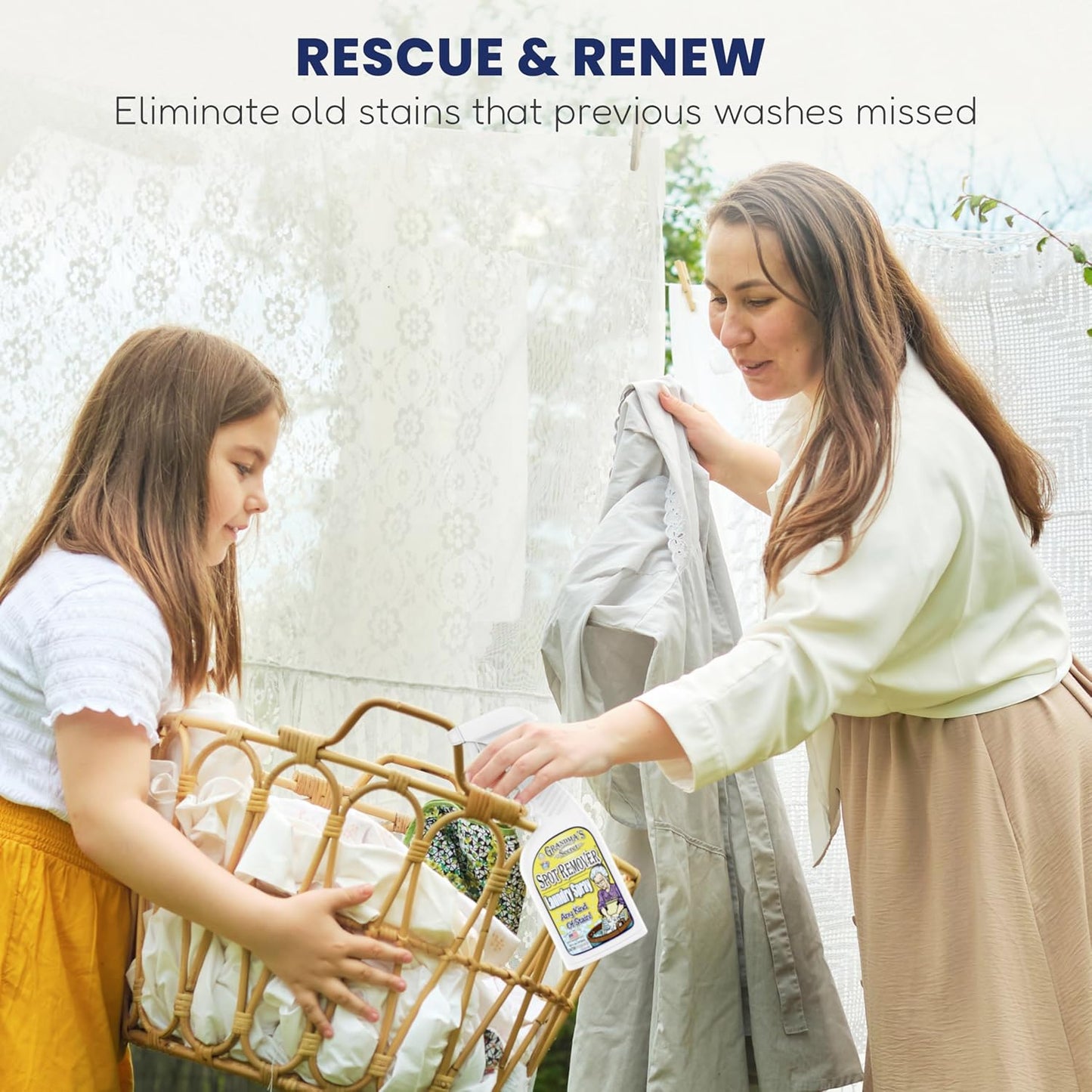 Grandma's Secret Spot Remover Laundry Spray - Chlorine, Bleach and Toxin-Free Fabric Stain Remover for Clothes - Removes Oil, Paint, Blood and Pet Stains - 16 Oz, 2 Pack