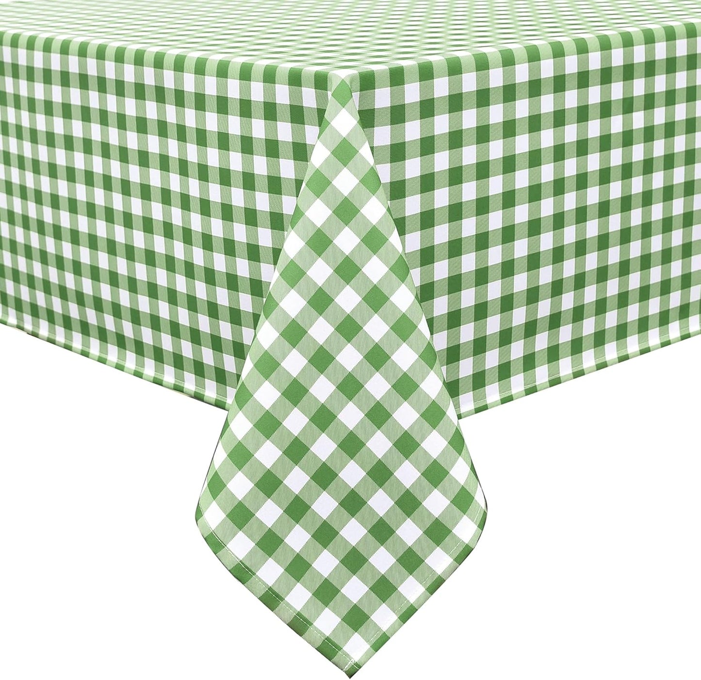 Classic Gingham Tablecloth Fabric - Oblong 58x120 Water Resistant Chequered Pattern Table Cloth for Indoor/Outdoor Use - Tabletop Cover for Birthday, Picnics, Gardens, and Parties