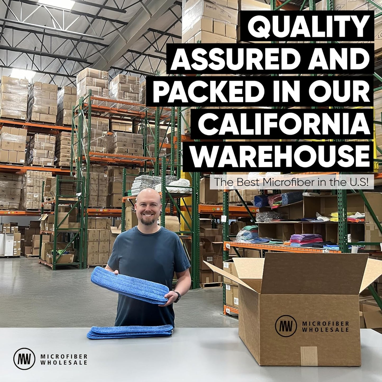 Microfiber Wholesale 24 inch Microfiber Mop Pads - Machine Washable, Reusable, Refills & Replacement Wet Mop Heads Compatible with Any Microfiber Flat Mop System (3 Pack)