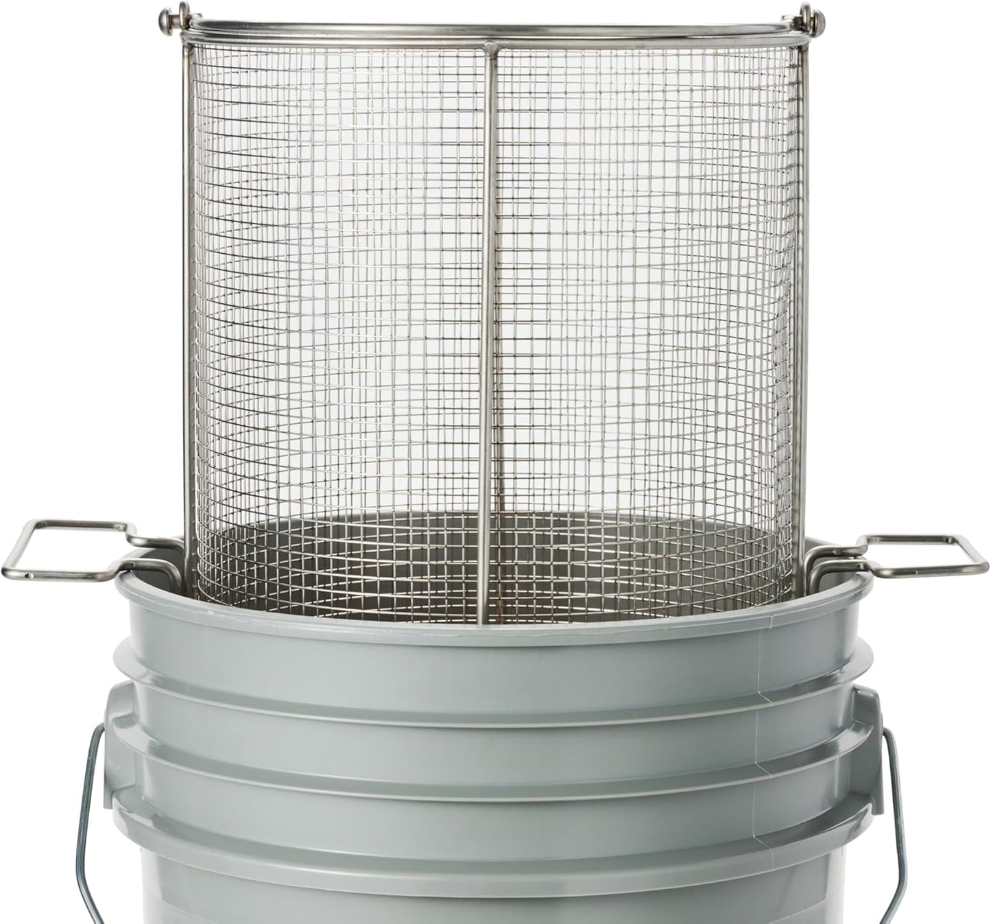Dip N’ Drain – The Ultimate Stainless Steel Parts Cleaning Basket | Fits Any 5-Gallon Bucket, 1/4″ Mesh, Swing Handle (Bucket Not Included)