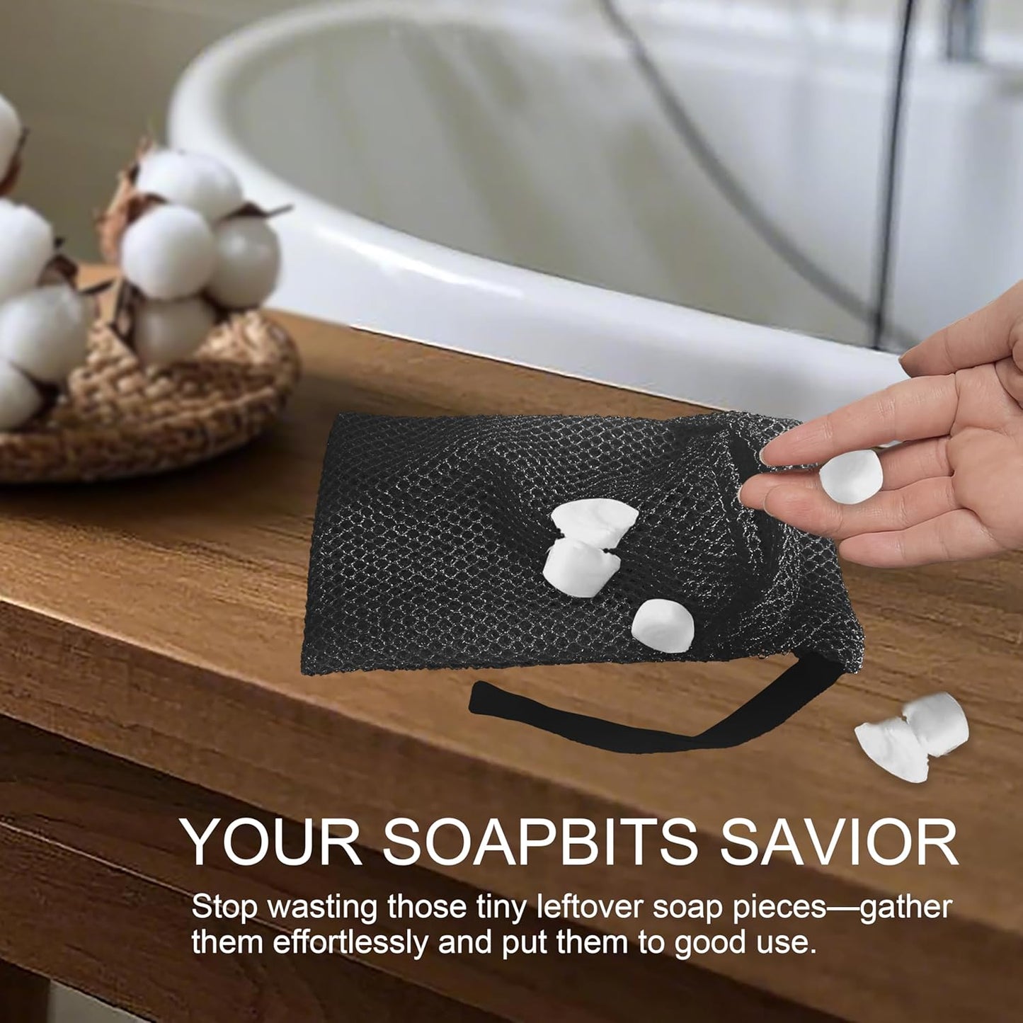 2 Pack Soap Bag Different Roughness Deep and Gentle,Bar Soap Pouch Saver Pocket,Body Scrubber Shower Sponge Loofah,Exfoliating Bath Sponge (Black)