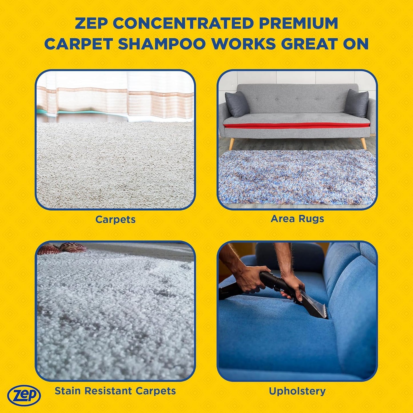 Zep Premium Carpet Cleaner Shampoo - 1 Gallon (Case of 2) ECZUPXC1282 - Pro Strength Deep Cleaning and Stain Removal, Restores and Renews Worn and Soiled Carpets