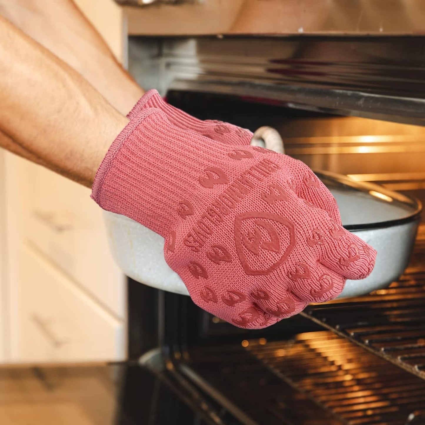 Grill Armor Oven Gloves 932°F Extreme Heat & Cut Resistant Oven Mitts with Fingers for BBQ, Cooking, Grilling, Baking – Accessory for Smoker, Cast Iron, Fire Pit, Camping, Fireplace, Griddle & More