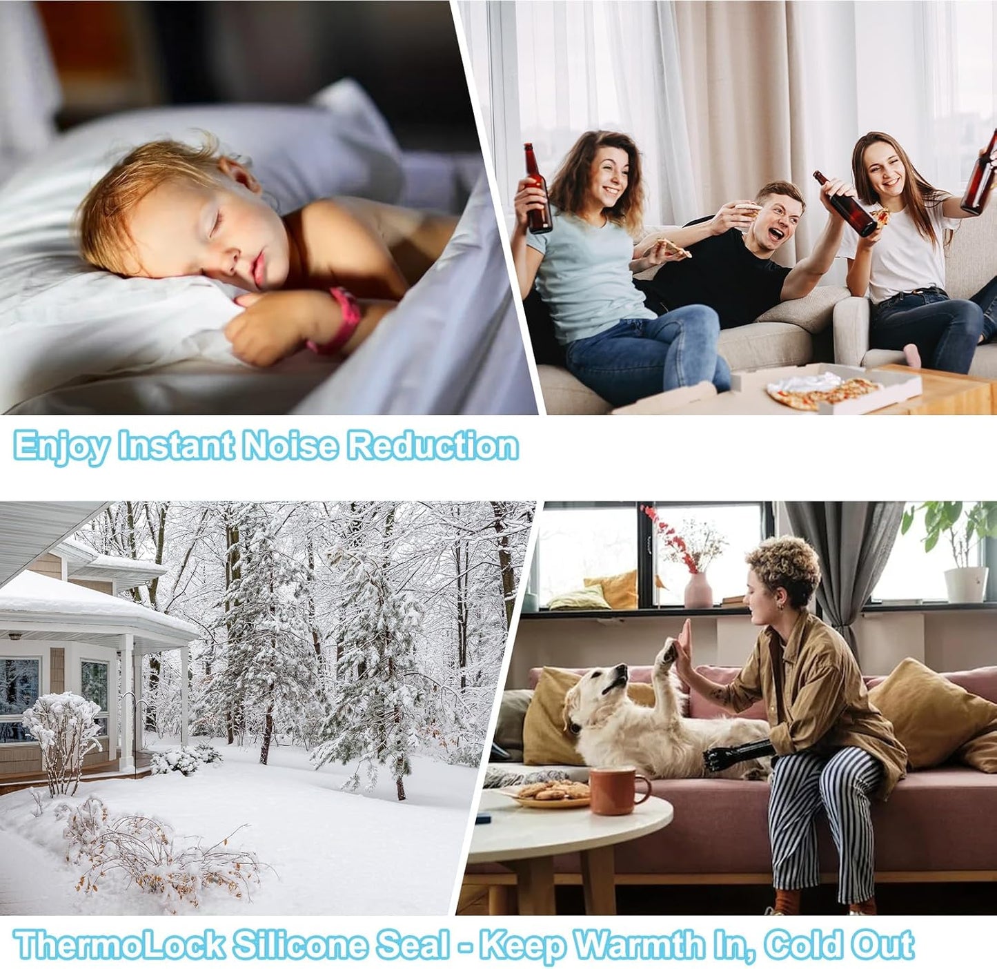 Heavy-Duty 20 ft x 2 in Weather Stripping, Door Draft Stopper Silicone Seal Strip for House and Glass Shower Doors for Collision and Side Gaps of Door and Windows, Clear