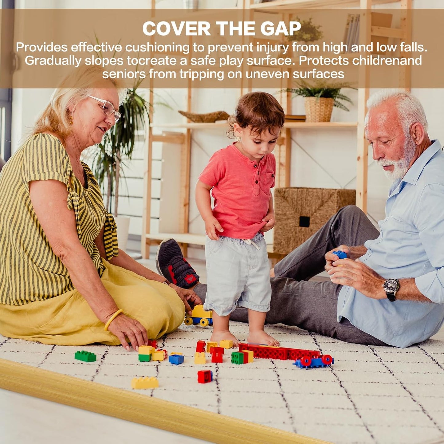 Floor Transition Strip Vinyl Door Threshold Ramp Self Adhesive Carpet Edging Strip Doorway Edge Trim, Overlap Edge Reducer for Laminate Carpet, Floor, Tile (Raw Wood Grain, 2/5" to 3/5", 3.3Ft)