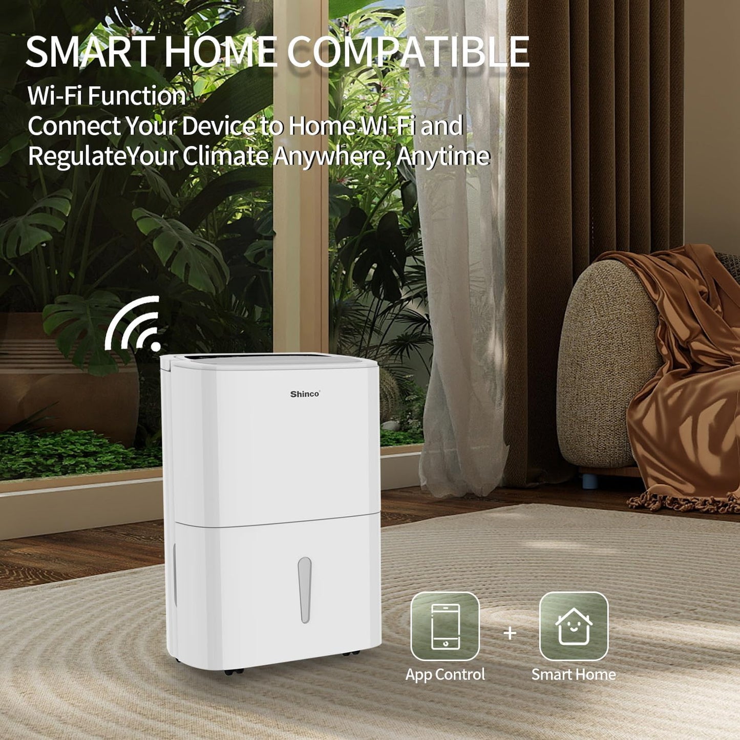 120 Pints Energy Star Dehumidifier with Drain Hose and WIFI for Large Spaces up to 6,000 Sq.Ft, Auto Defrost & Continuous Drainage - Ideal for Home Basements, Bathroom, and Bedroom