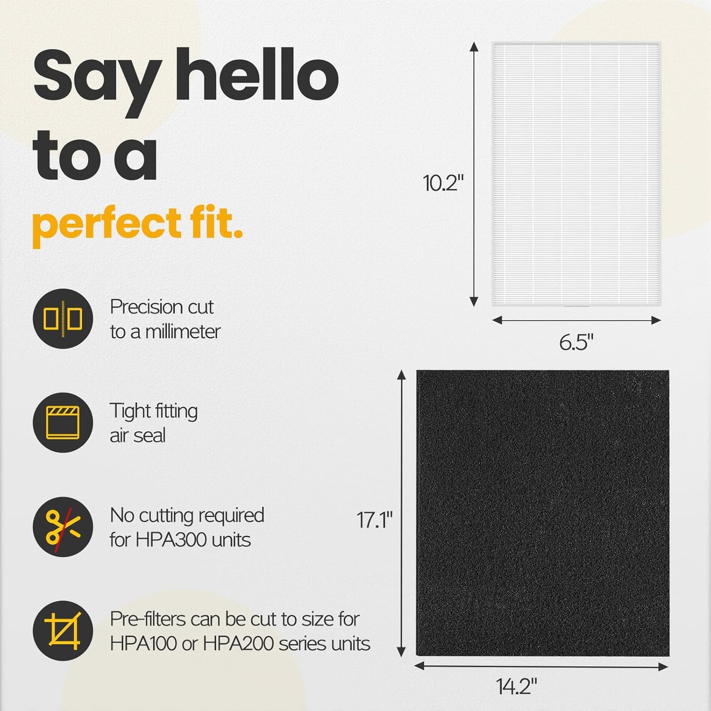 HPA300 HEPA Filter Replacement Compatible with Honeywell Air Purifier HPA300 Series, HPA300, HPA304, HPA8350, HPA300VP, HPA3300b, HPA5300, Pack of 6 HEPA R and 8 Pre filters A HRF-AP1