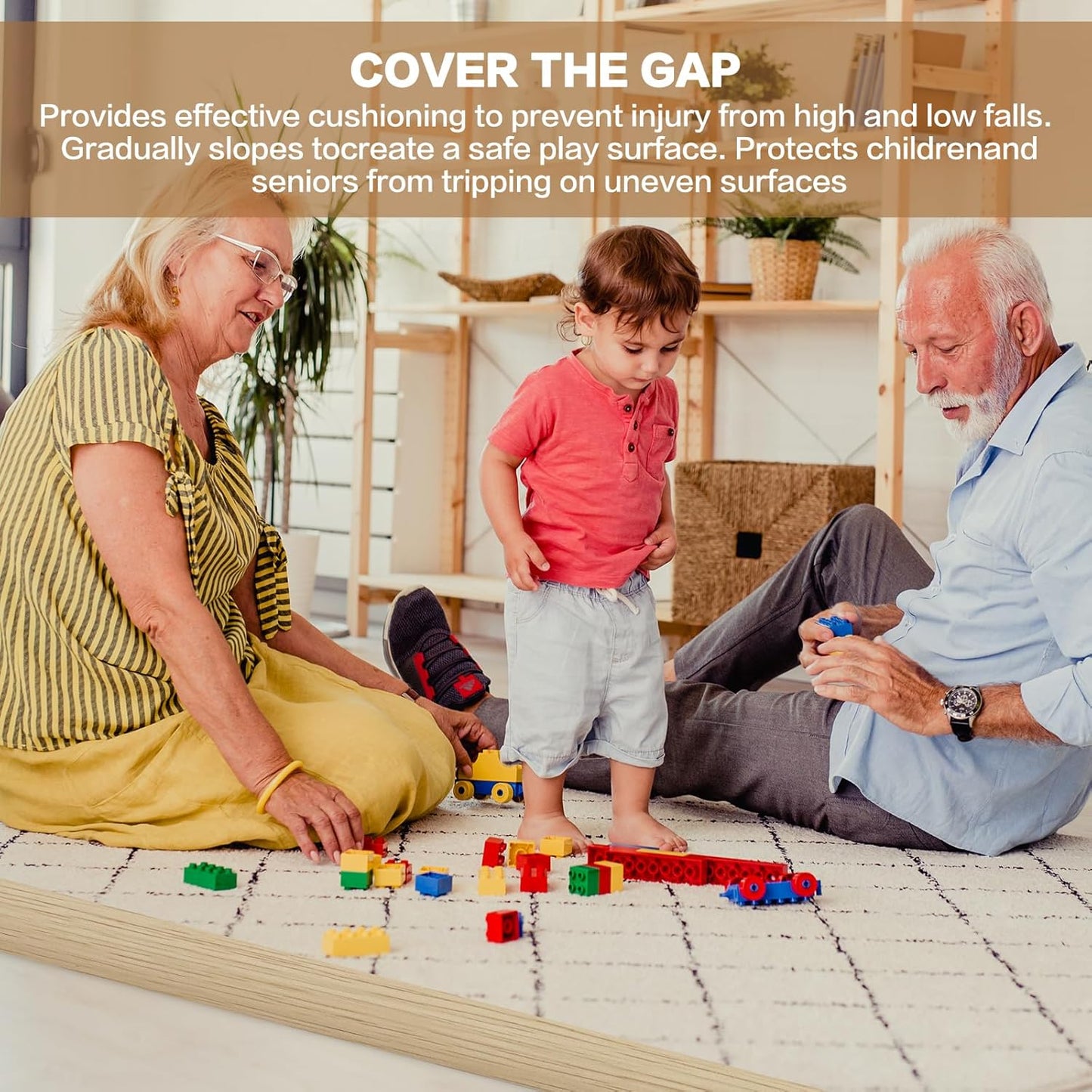 Floor Transition Strip Vinyl Door Threshold Ramp Self Adhesive Carpet Edging Strip Doorway Edge Trim, Overlap Edge Reducer for Laminate Carpet, Floor, Tile (Yellow Wood, 2/5" to 3/5", 6.6Ft)