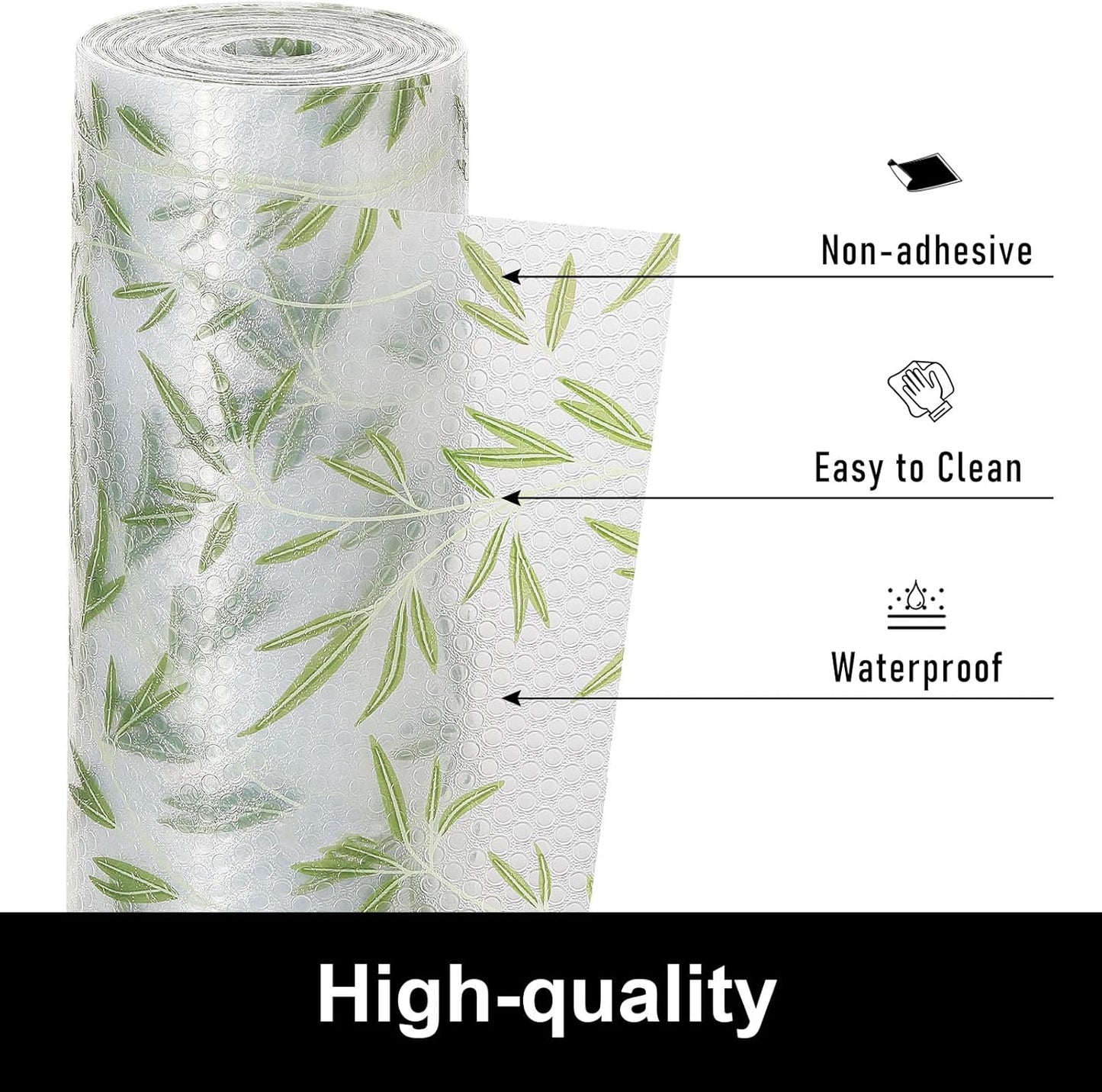 Cooyes Shelf Liner Drawer Liners, Shelf Liners for Kitchen Cabinets, Non Adhesive Cabinet Liner, EVA Waterproof Non-Slip Refrigerator Liners for Kitchen, Drawer