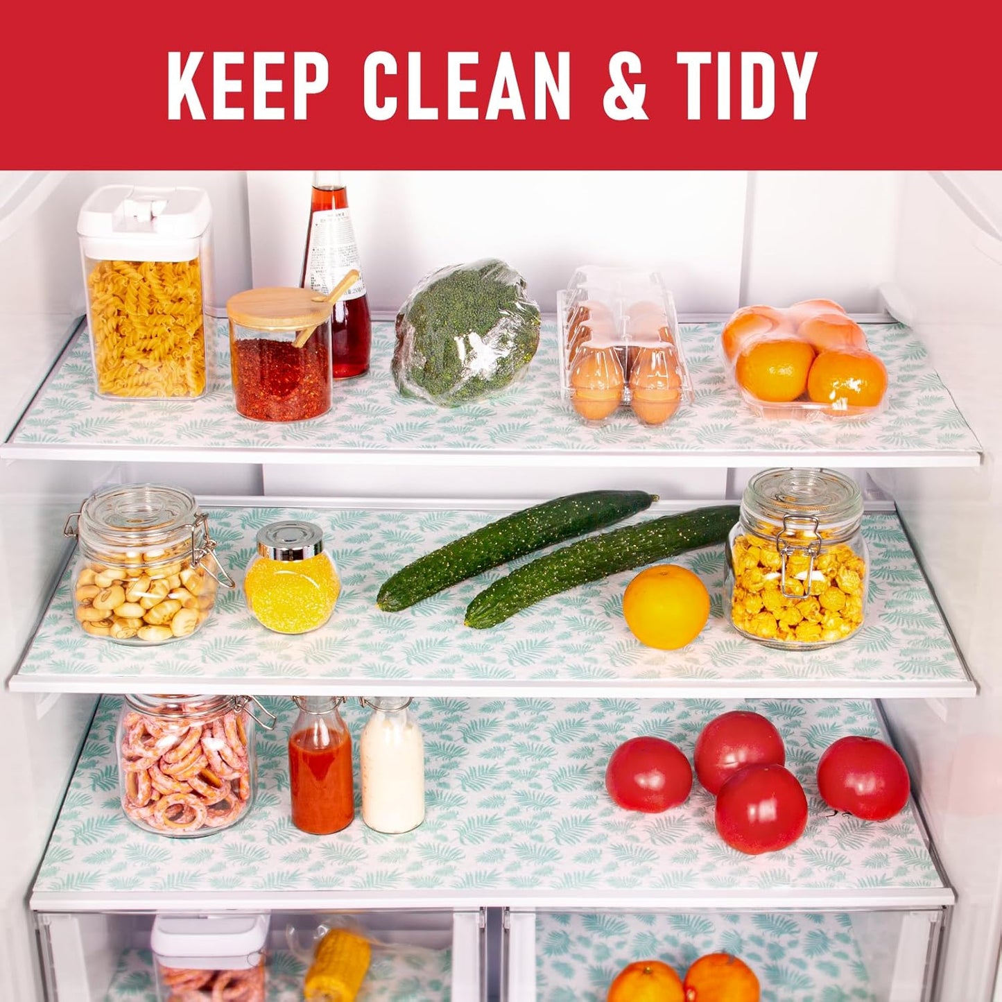 Cooyes Absorbent Refrigerator Liners, Non Slip Fridge Bin Liners and Mats Washable, Shelf Liner for Fridge Bins & Refrigerator Drawer Kitchen Cabinet