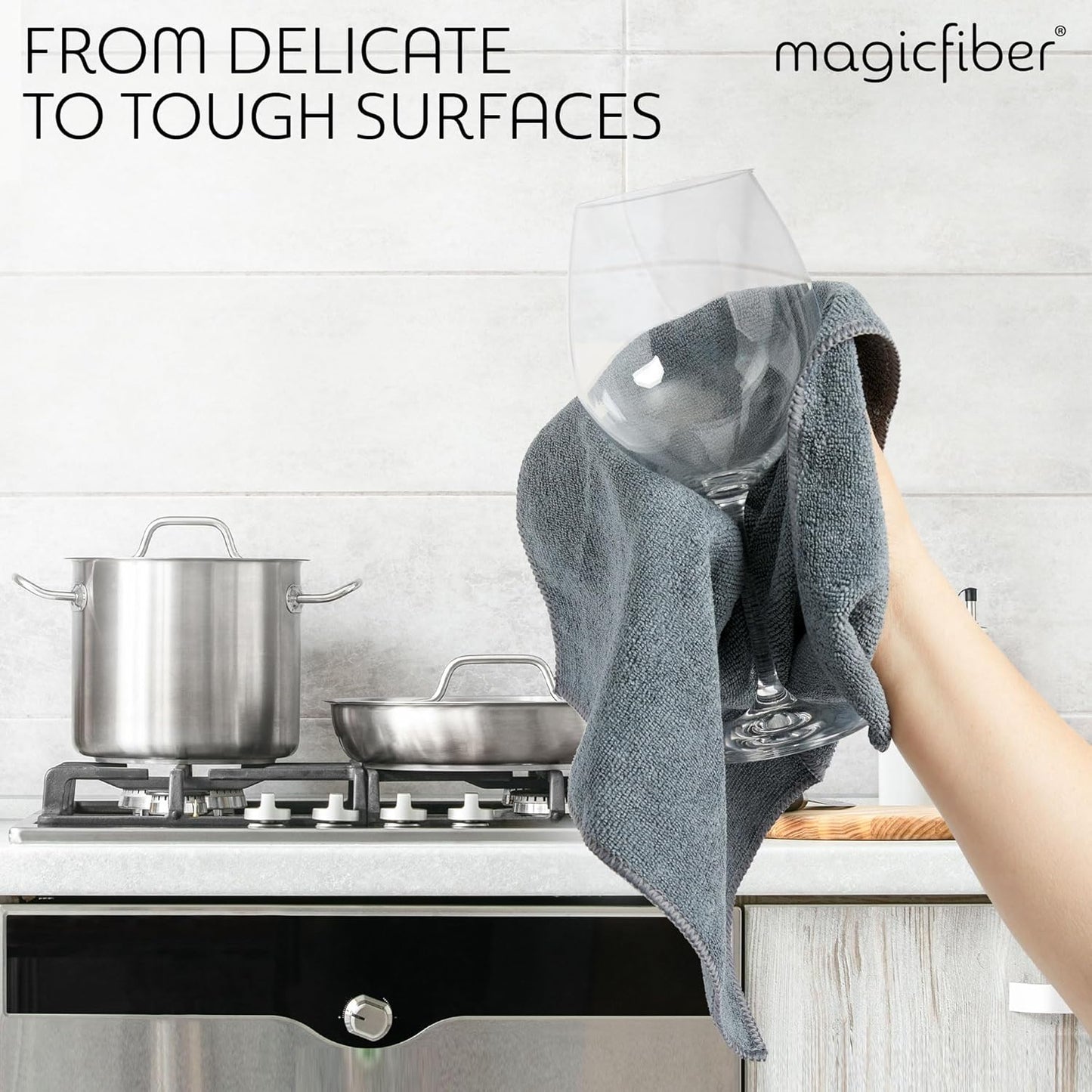 MagicFiber Microfiber Cleaning Cloth - 12 Pack, Large 13" x13” Highly Absorbent Streak-Free Micro Fiber Cleaning Rags Towels for House, Car, Windows, Housekeeping, Household Dusting, Kitchen