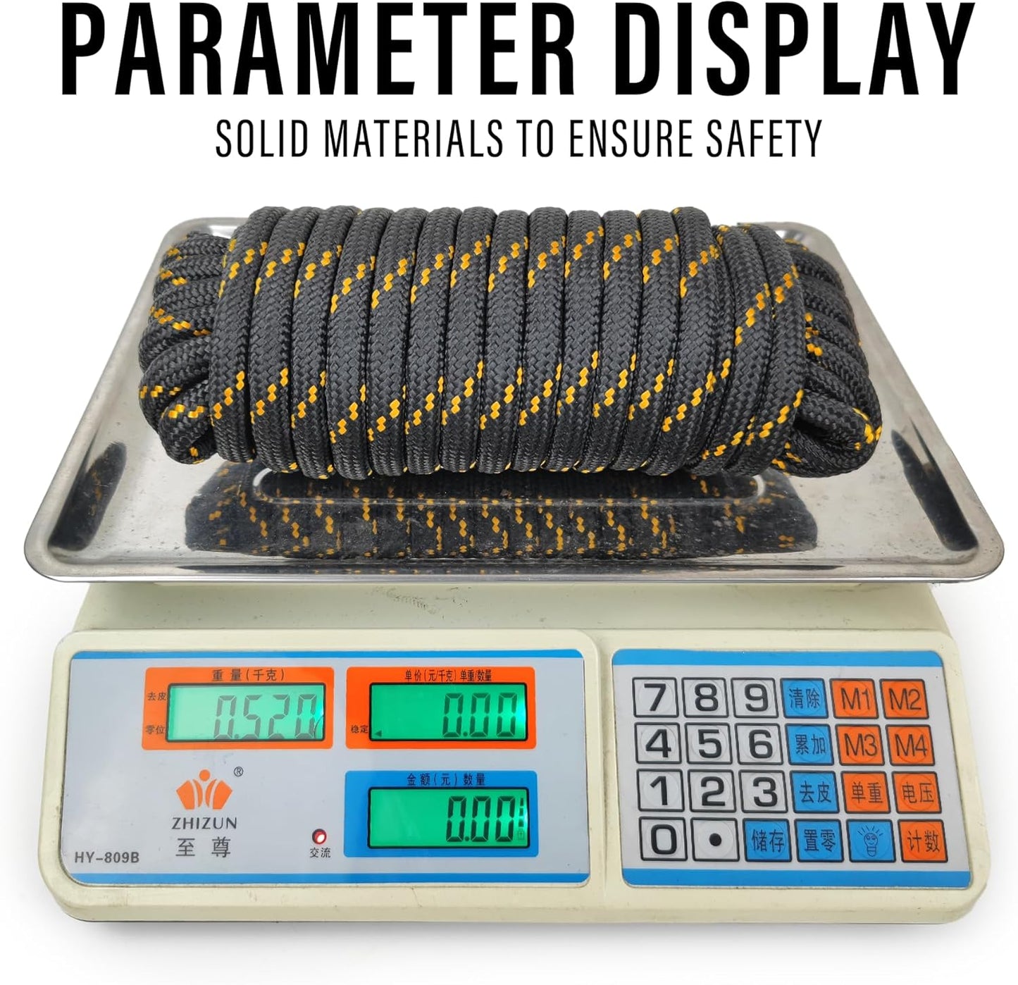 Diamond Braided Polypropylene Rope Nylon Rope Mix Thick Heavy Duty Ropes 1/2 inch 50ft High Strength Perfect for Clothesrope Camping Hiking and Other Outdoor Activities Black 50ft