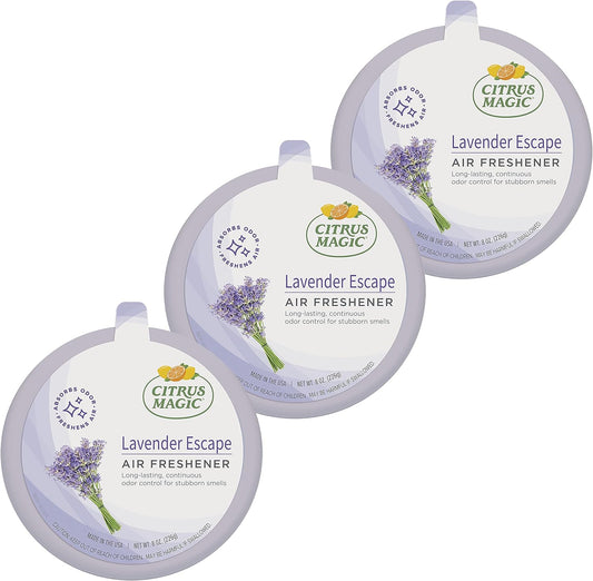 Citrus Magic Odor Absorbing Solid Air Freshener, Lavender Escape, 8 Ounce (Pack of 3)