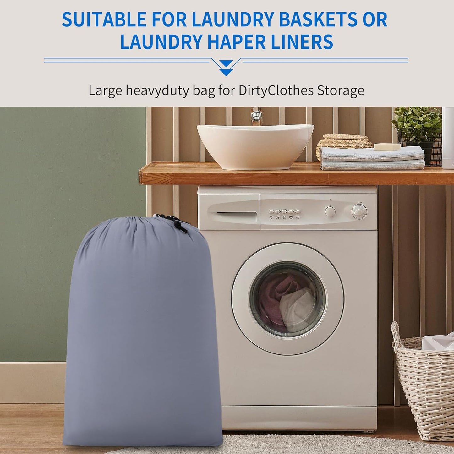 ZPECC Travel Laundry Bag 24 Pack,Bulk Extra Large Heavy Duty Bags, Durable Dirty Clothes Organizer With Drawstring, Fit a Basket or Hamper (40" X 30",Purple Hemp)