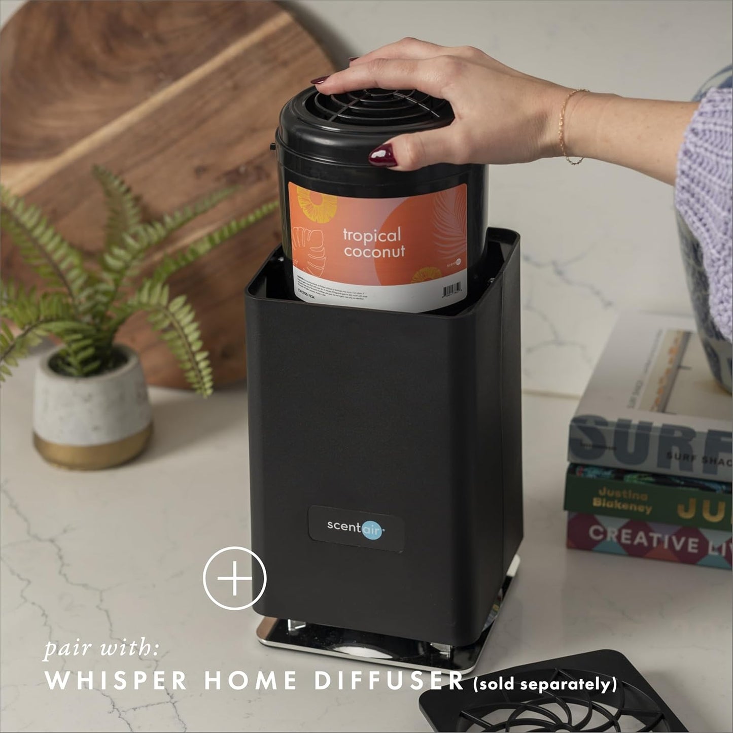 ScentAir Whisper Home Monthly Plug-in Refill, Fragrance Cartridge for Home and Office, Tropical Coconut