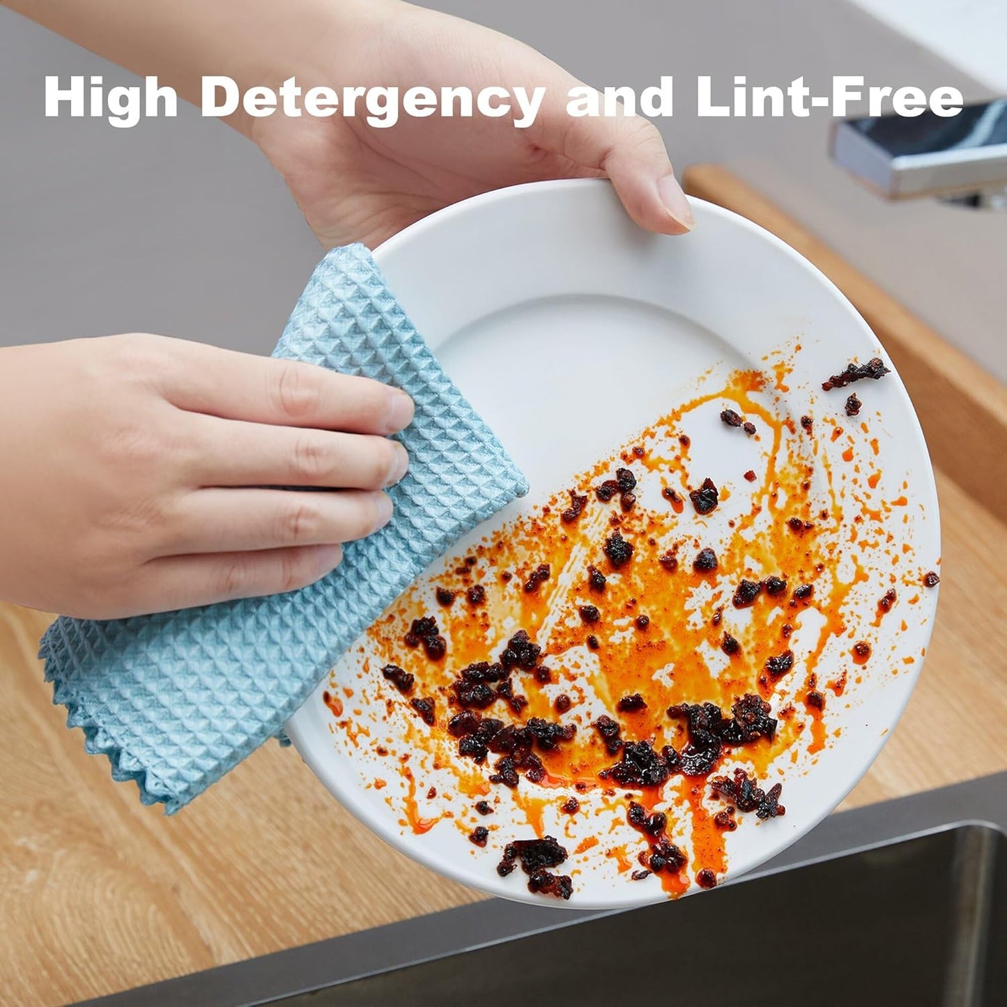 JOYMOOP Waffle Weave Cleaning Cloth, Reusable Absorbent Microfiber Cleaning Cloths, Lint Free Microfiber Dish Towels 5 Pack, Mixed Color, 11.8×15.7inch