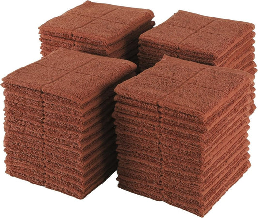 Glynniss Kitchen Dish Cloths Highly Absorbent Dish Rags 100% Cotton Wash Cloths for Washing Dishes (Rust, 50)