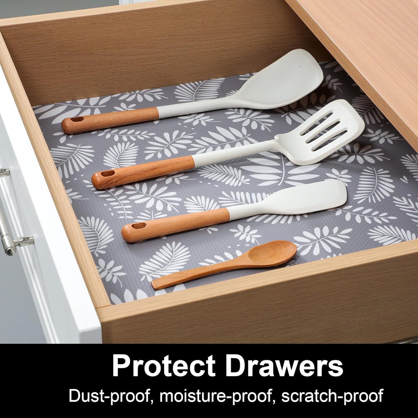 Cooyes Shelf Paper for Kitchen Cabinets Non Adhesive, Waterproof & Oil-Proof Kitchen Drawer Liner for Refrigerator Drawer Fridge Cupboard (23.6 Inch W x 354 Inch L)